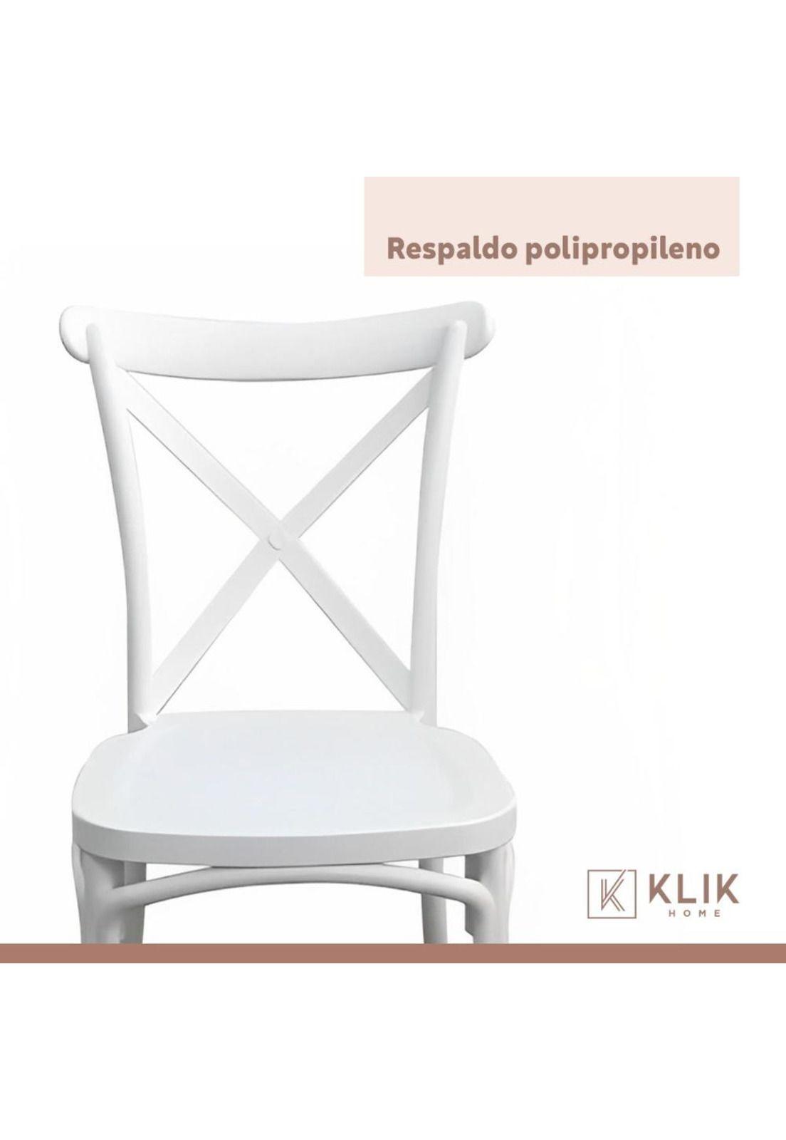 Comedor Eames 80cm redonda Blanca + 4 Sillas Crossback Danubio Blancas-6