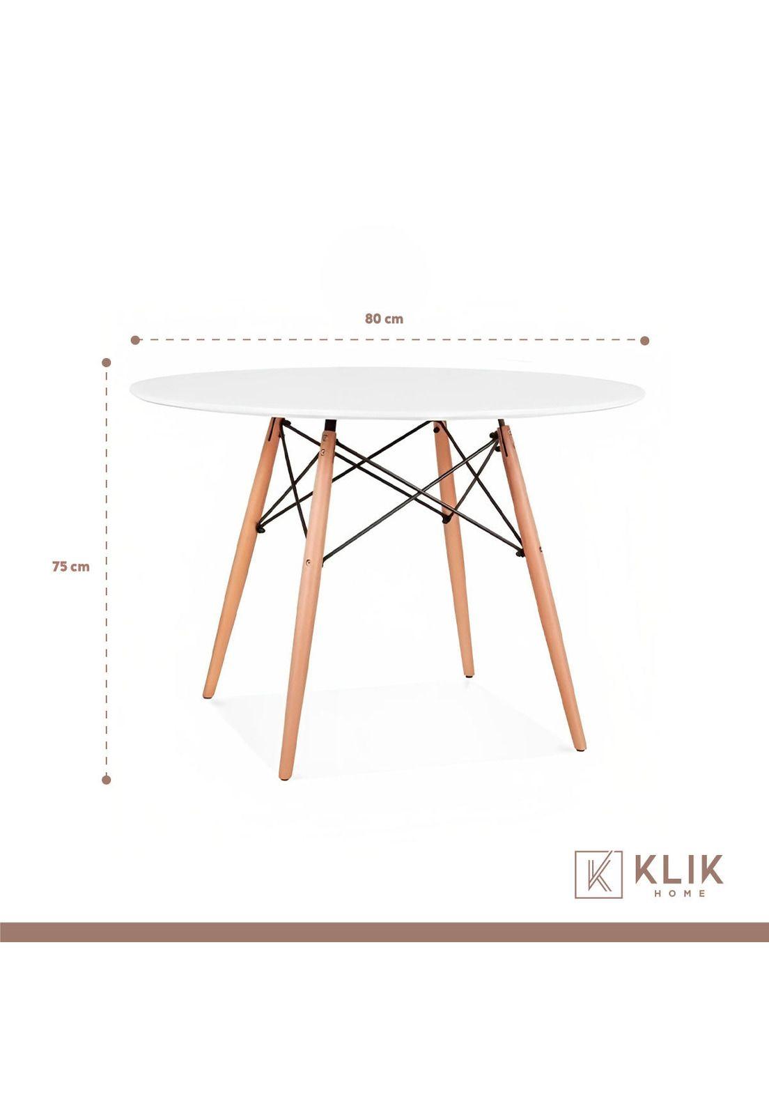 Comedor Eames 80cm redonda Blanca + 4 Sillas Crossback Danubio Blancas-5