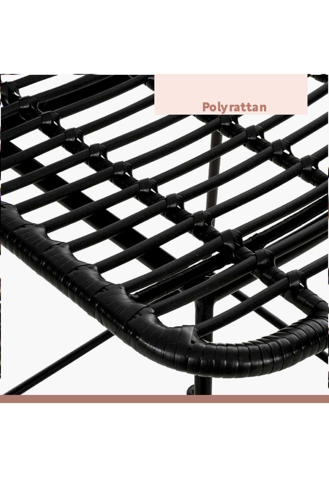 Pack de 4 Sillas de Comedor Terraza Rattan Grecia Color Negro-5