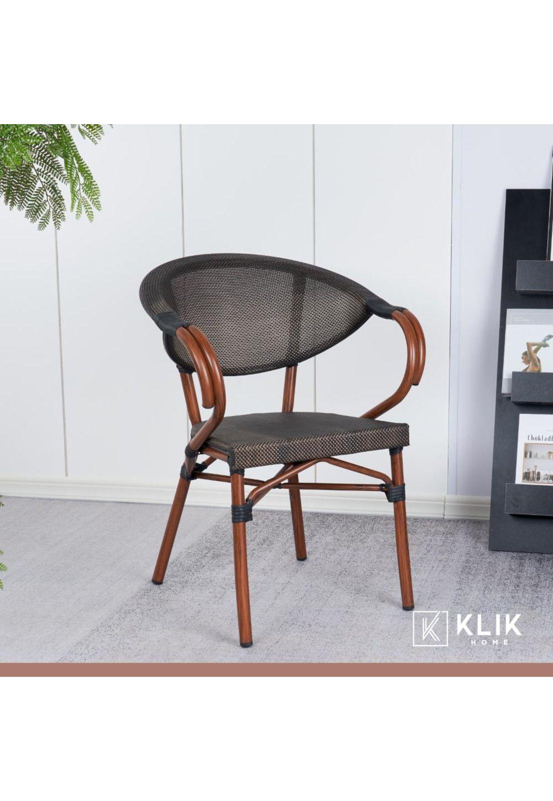 Pack de 4 Sillas Bistro Parisina  Textileno con reposabrazos - Café Oscuro-7