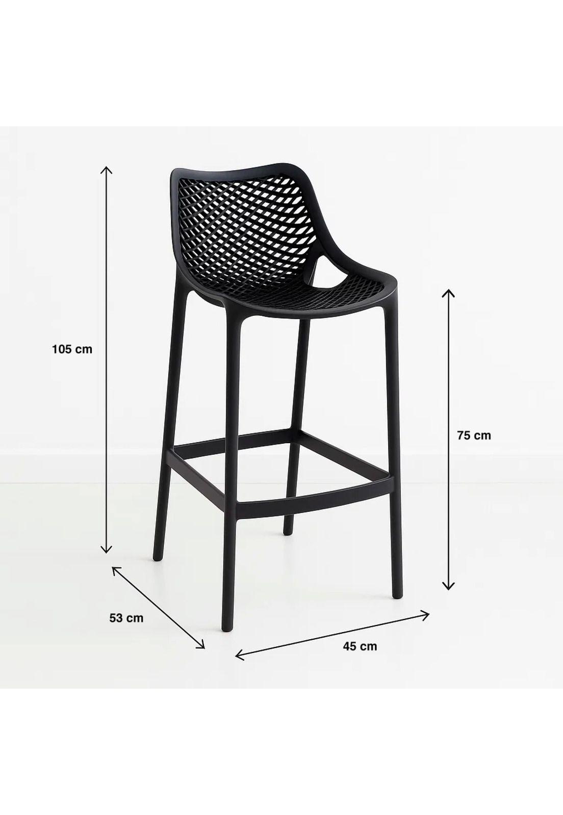 Pack de 4 Taburetes Piso de Bar Air Berlín - Negros-3