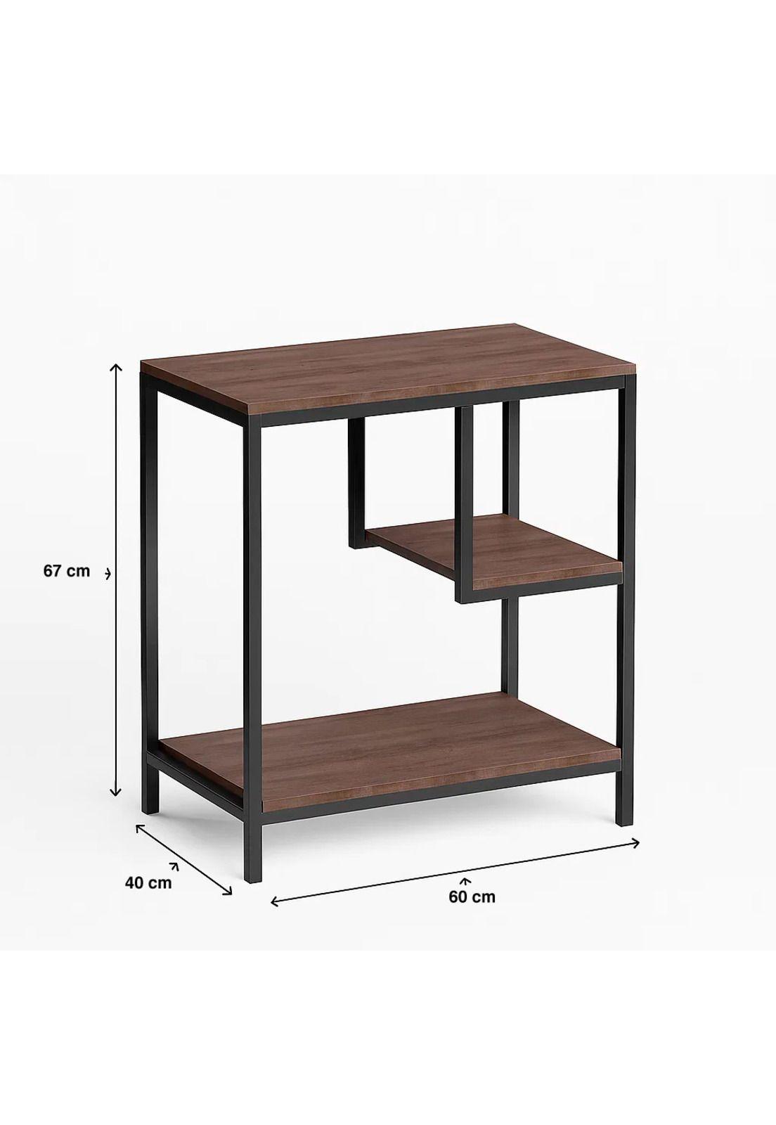 Mesa Auxiliar de 3 Niveles con Estantes Abiertos-3