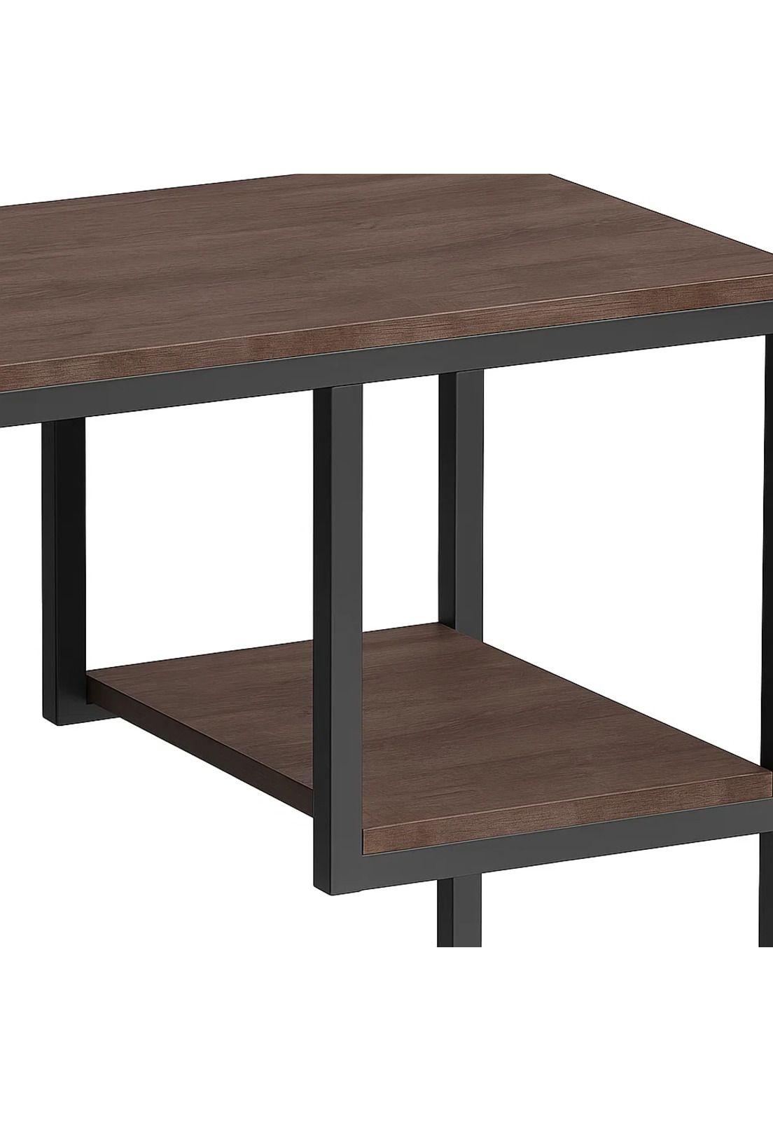 Mesa Auxiliar de 3 Niveles con Estantes Abiertos-5