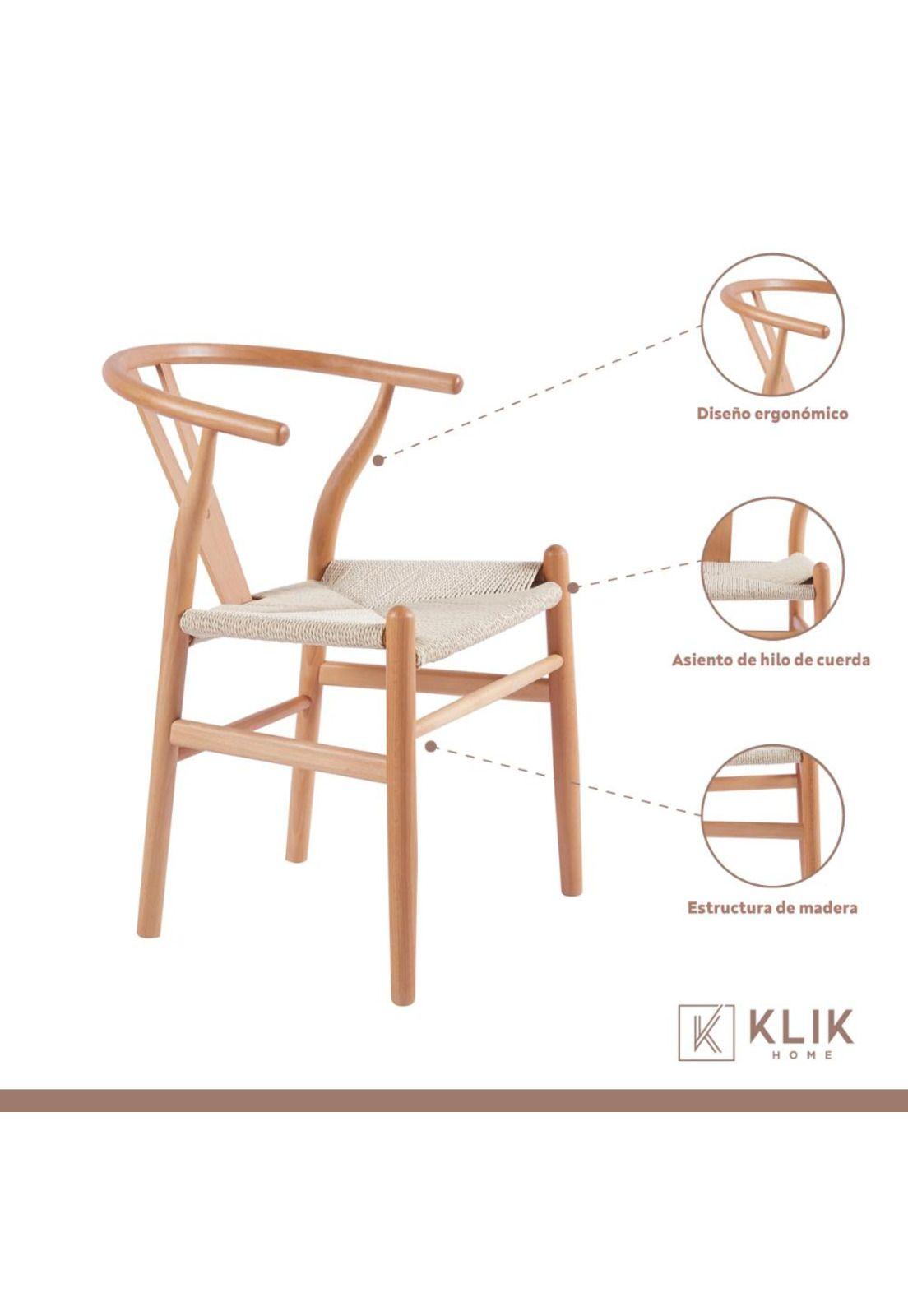Pack 2 Sillas Wishbone Madera - Natural-2