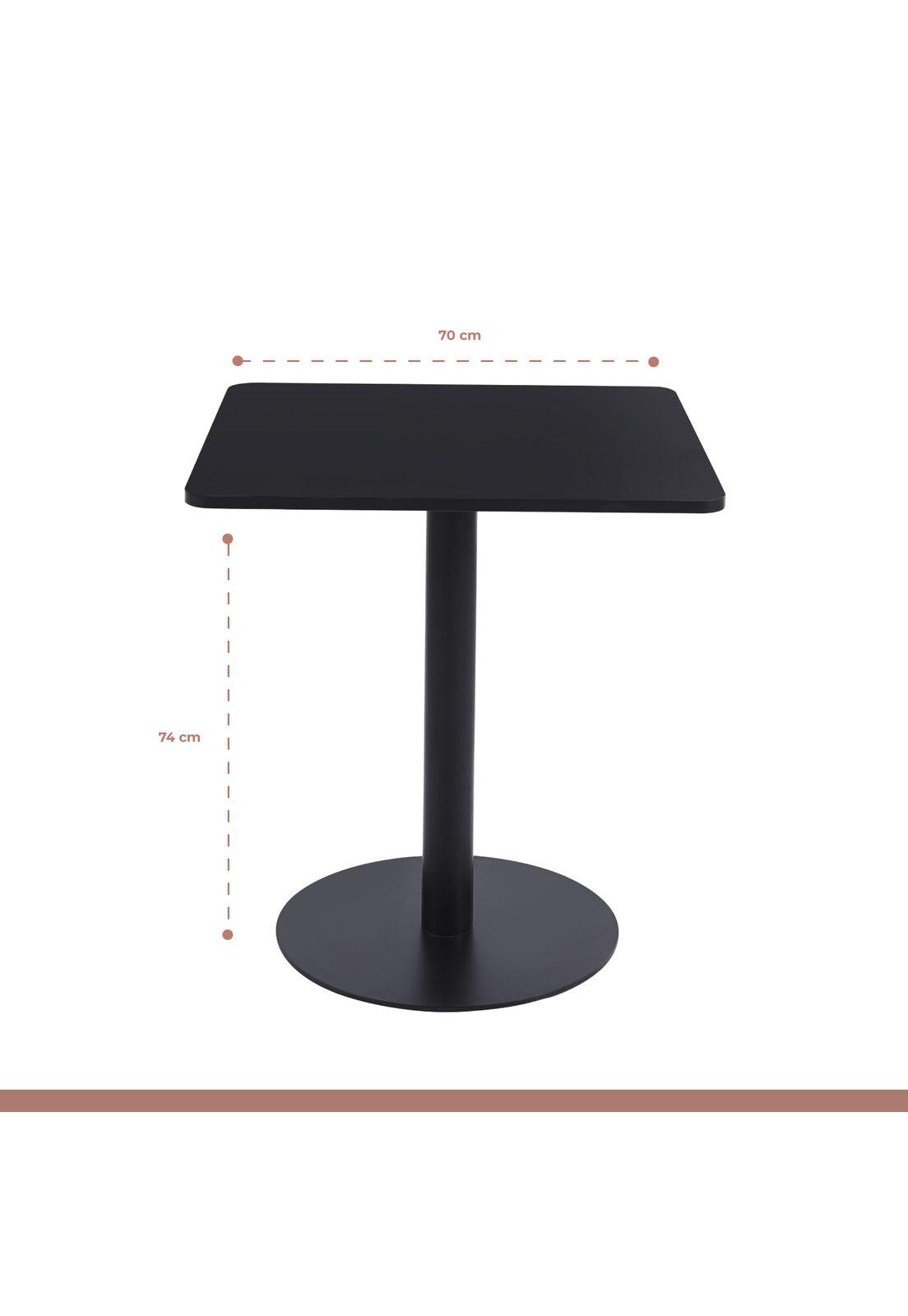 Mesa restaurant 70x70 Tubo Metal cubierta MDF + 4 Sillas Crossback Danubio - Negra-5
