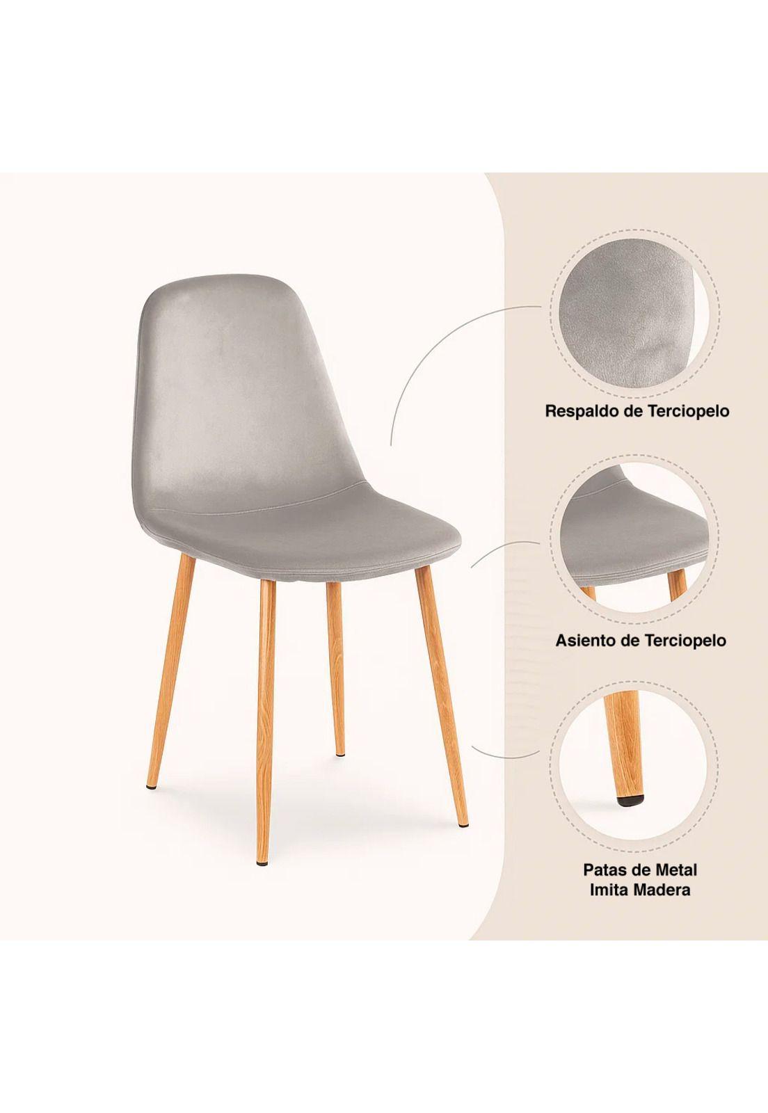 Pack de 2 Sillas Spoon Terciopelo - Gris-4