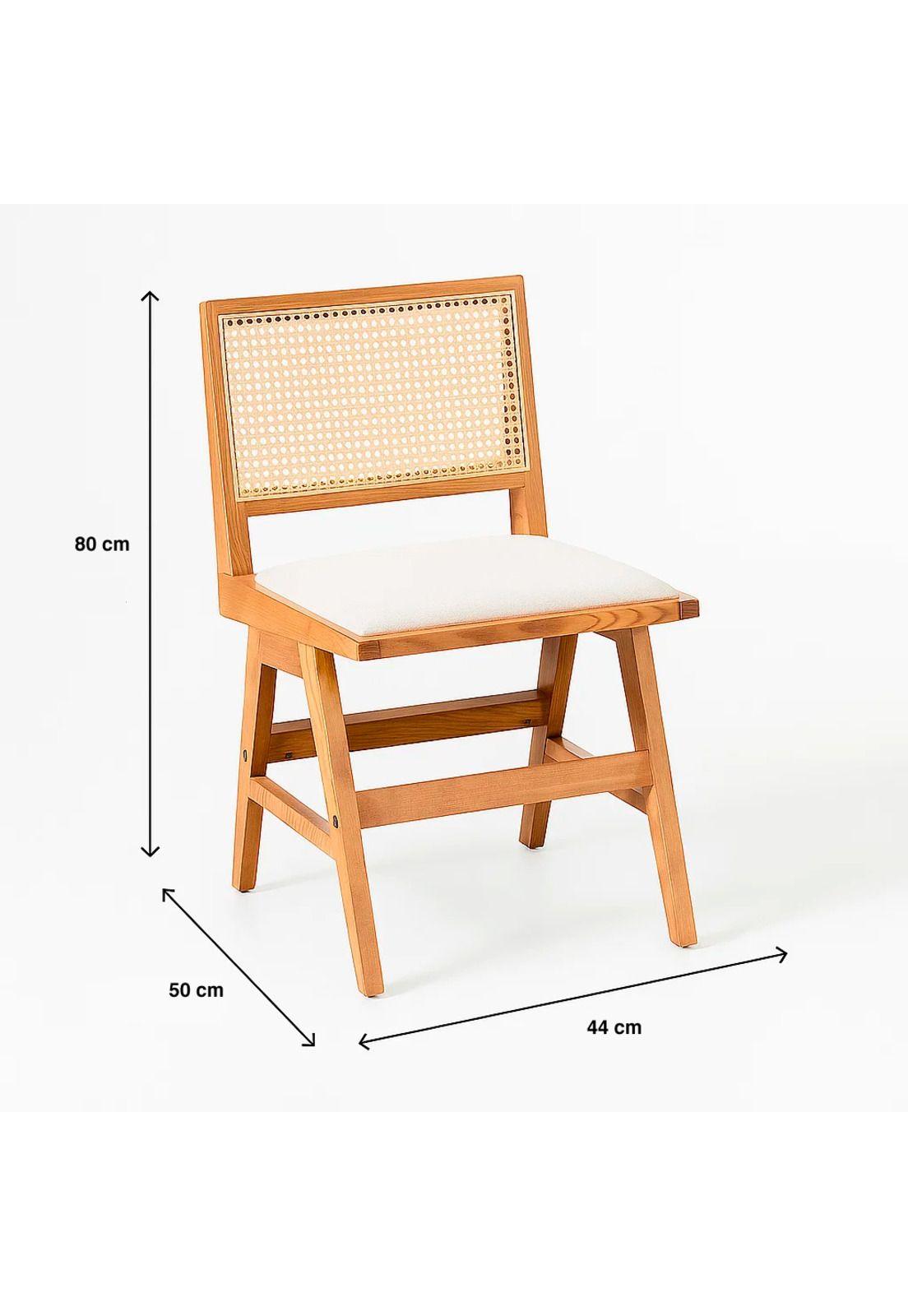Pack de 2 Sillas Aura de Rattan con Asiento de Tela - Natural Beige-3