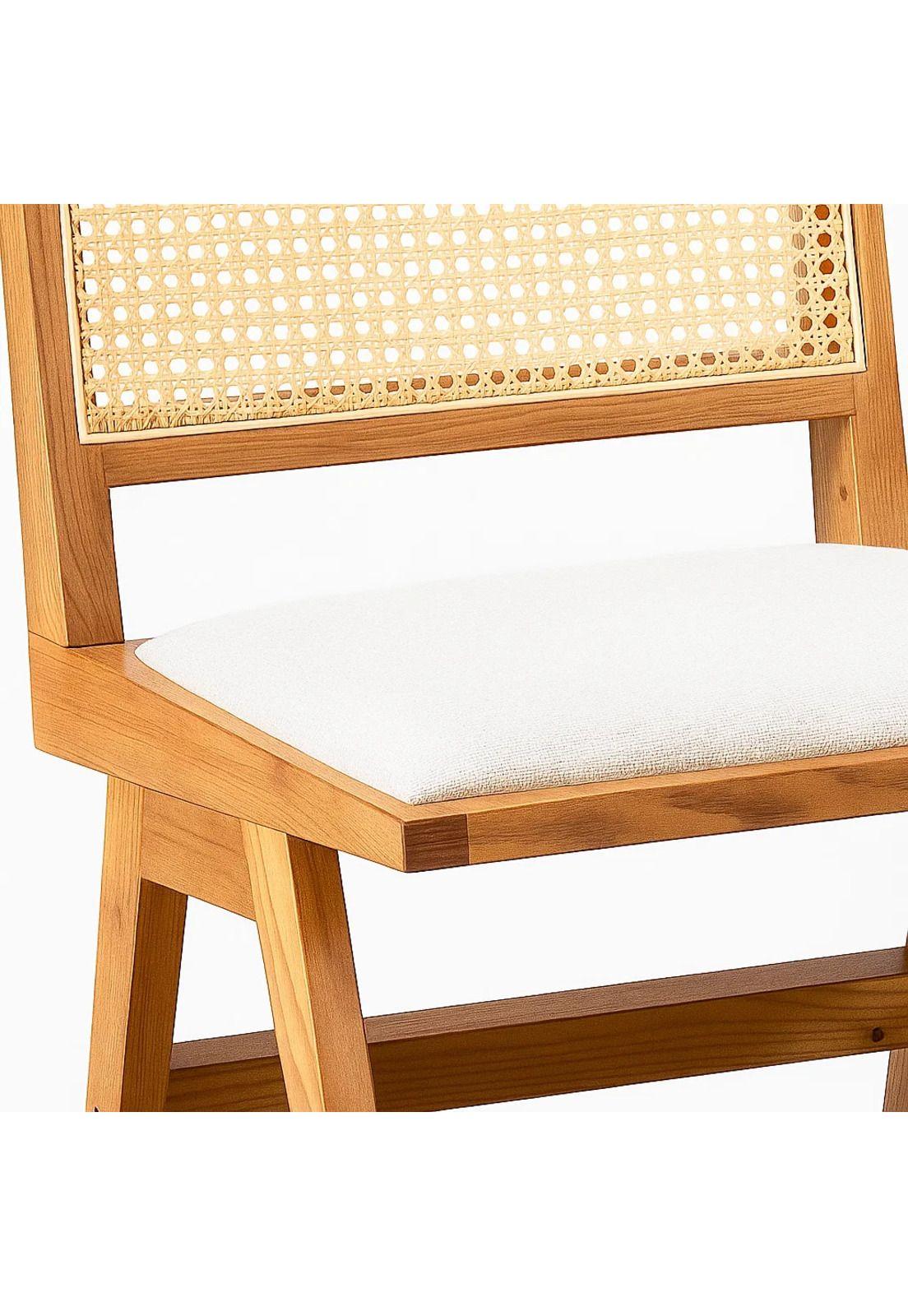 Pack de 2 Sillas Aura de Rattan con Asiento de Tela - Natural Beige-5