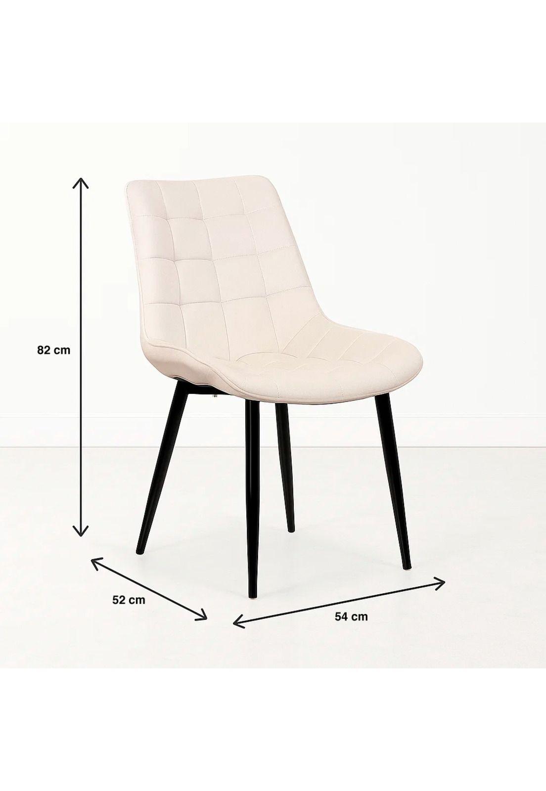 Pack de 4 Sillas de Comedor Macron Acolchada Terciopelo - Beige-3