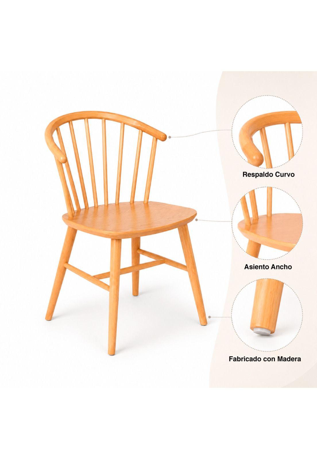 Silla Lykke de Madera - Natural-4