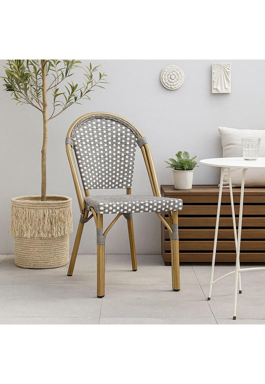 Silla Bistro de Exterior Resistente al Agua y al Sol-2