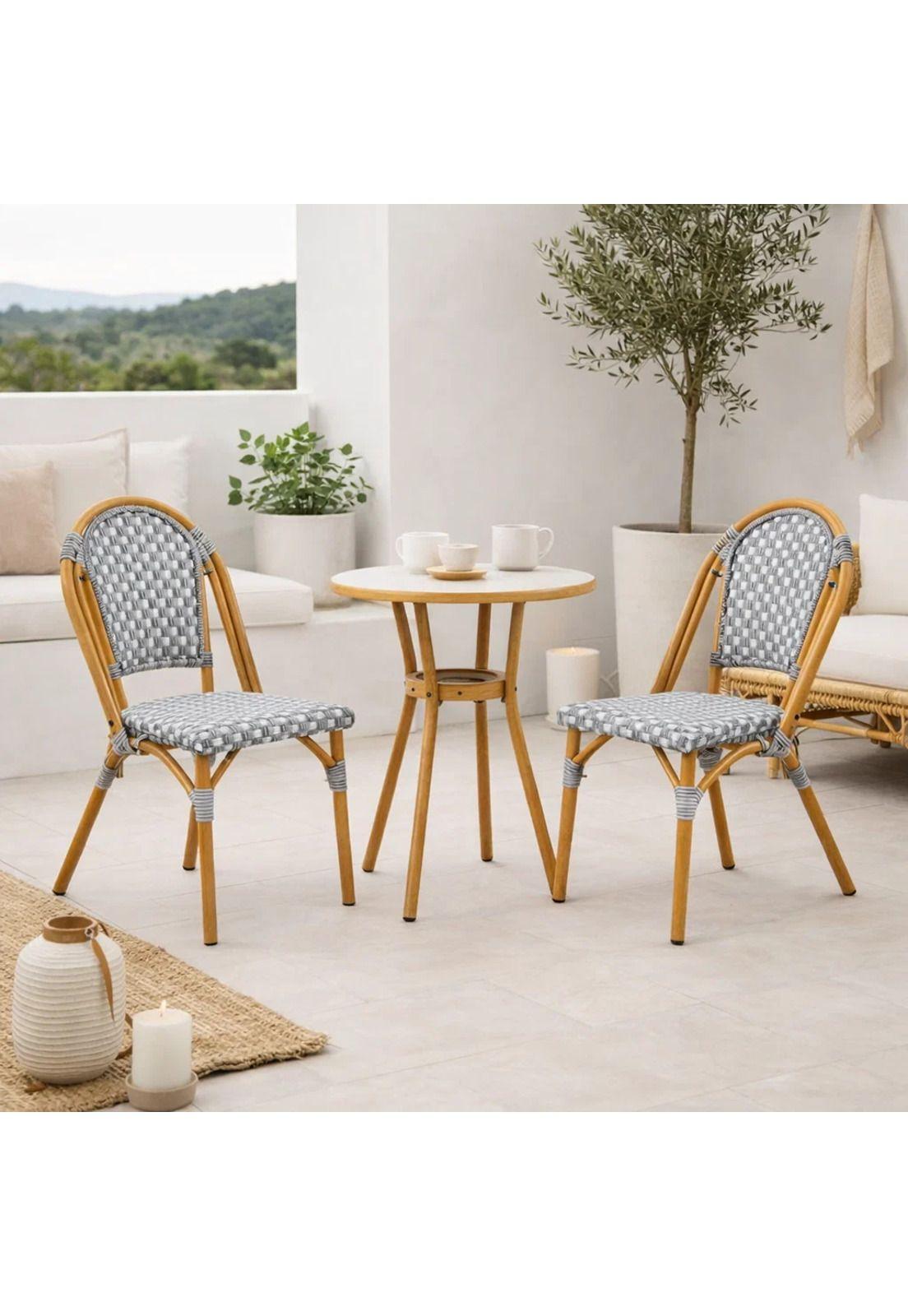 Silla Bistro de Exterior Resistente al Agua y al Sol-2