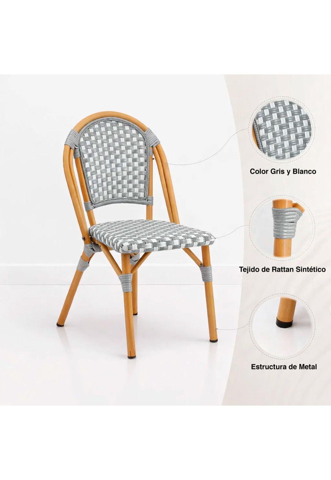 Silla Bistro de Exterior Resistente al Agua y al Sol-4