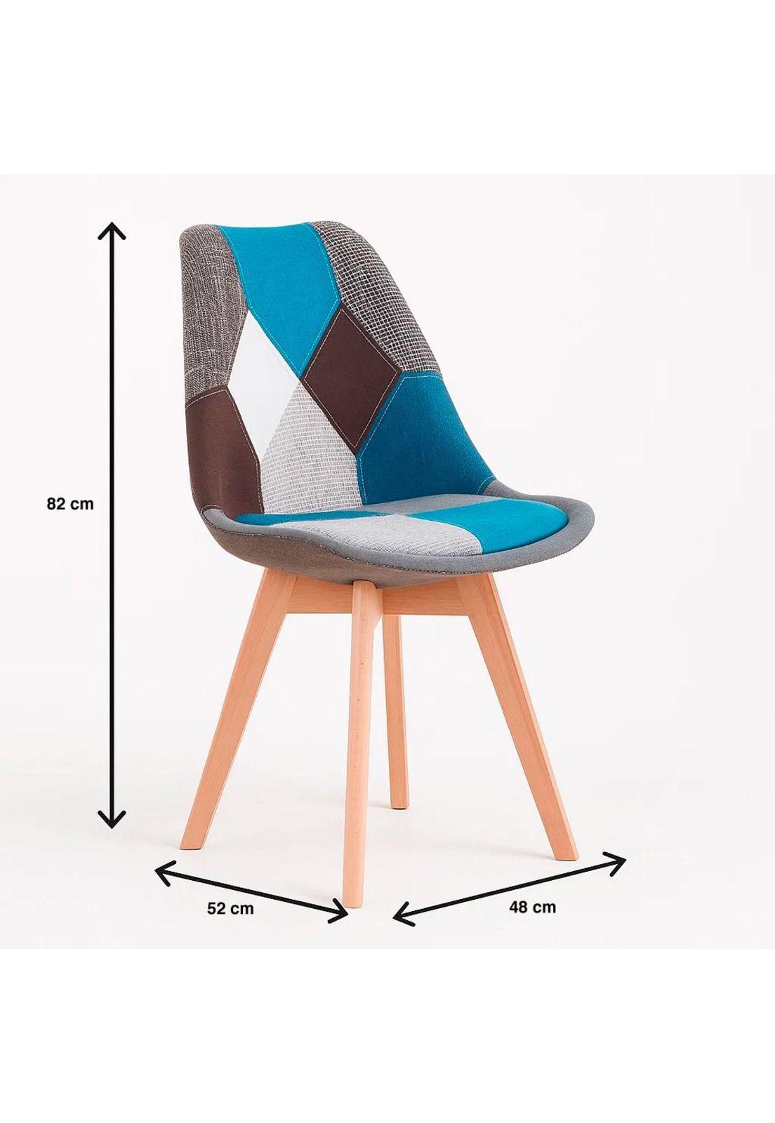 Pack de 4 Sillas patchwork wood celeste-3
