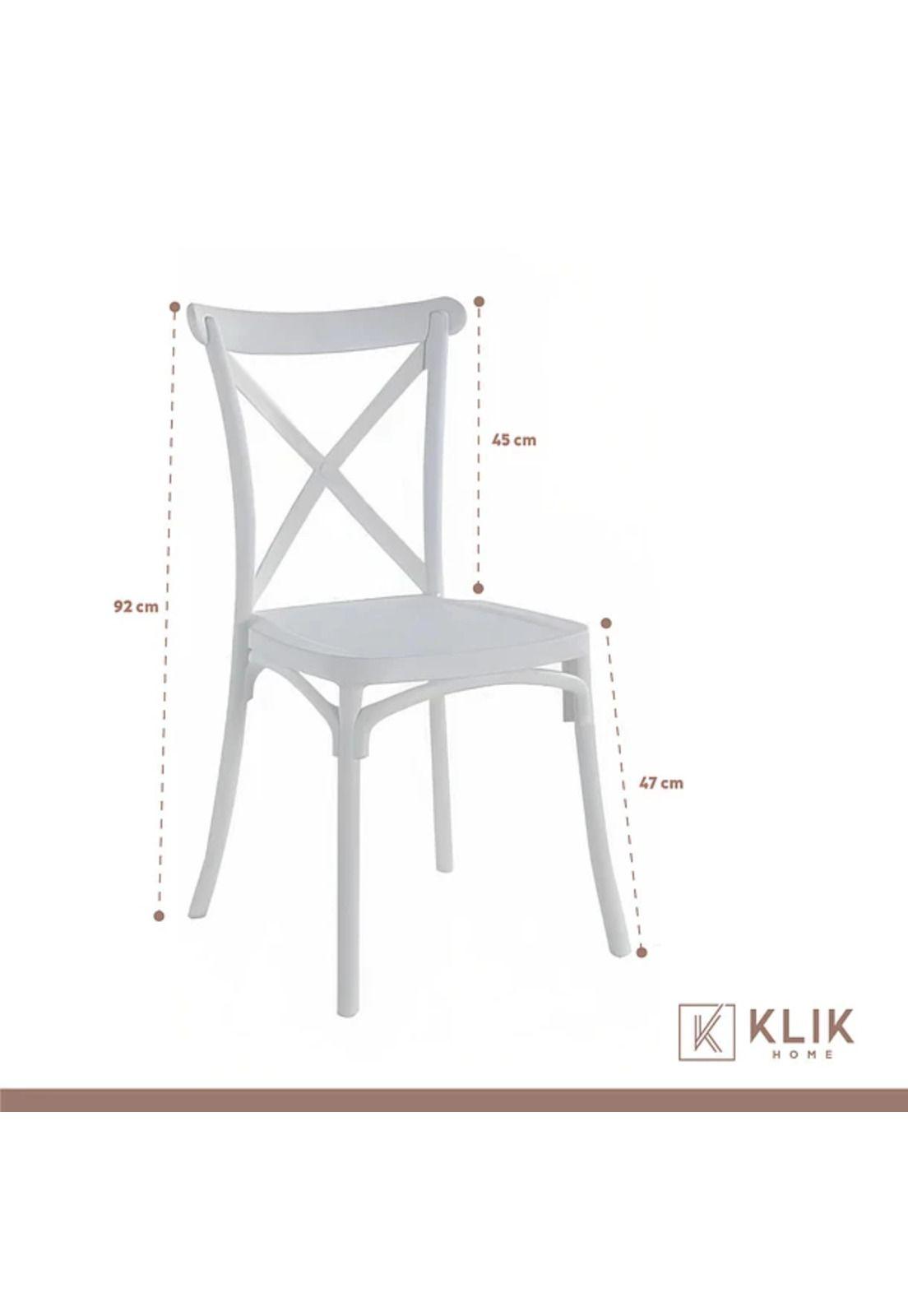 Comedor Rectangular Blanco 120x80cm + 6 Silla Crossback Danubio Blanca-4