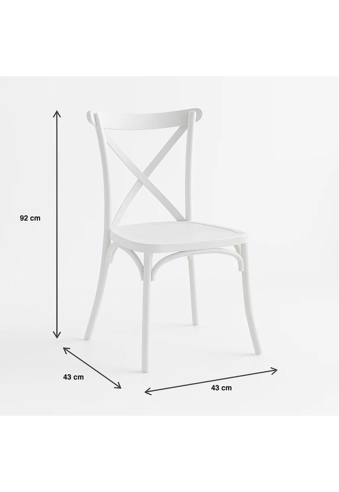 Silla Crossback Danubio de Terraza Exterior o Comedor  - Blanca-3