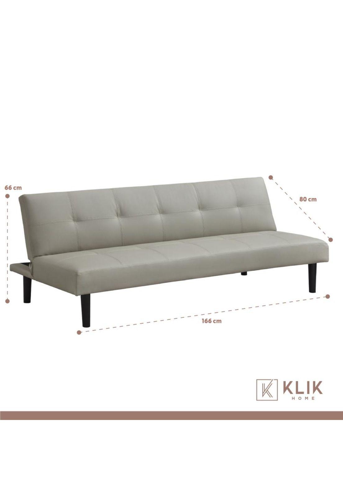 Futón Sofá Cama 2 cuerpos Sofía - Ecocuero Gris-3