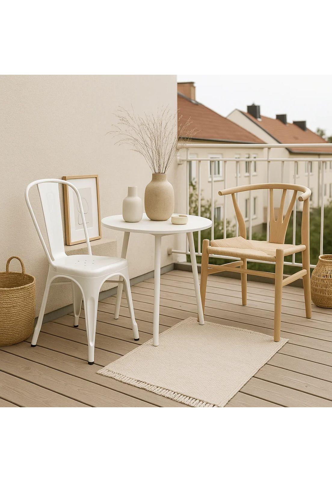 Silla Tolix de Comedor o Terraza Exterior - Blanca-2