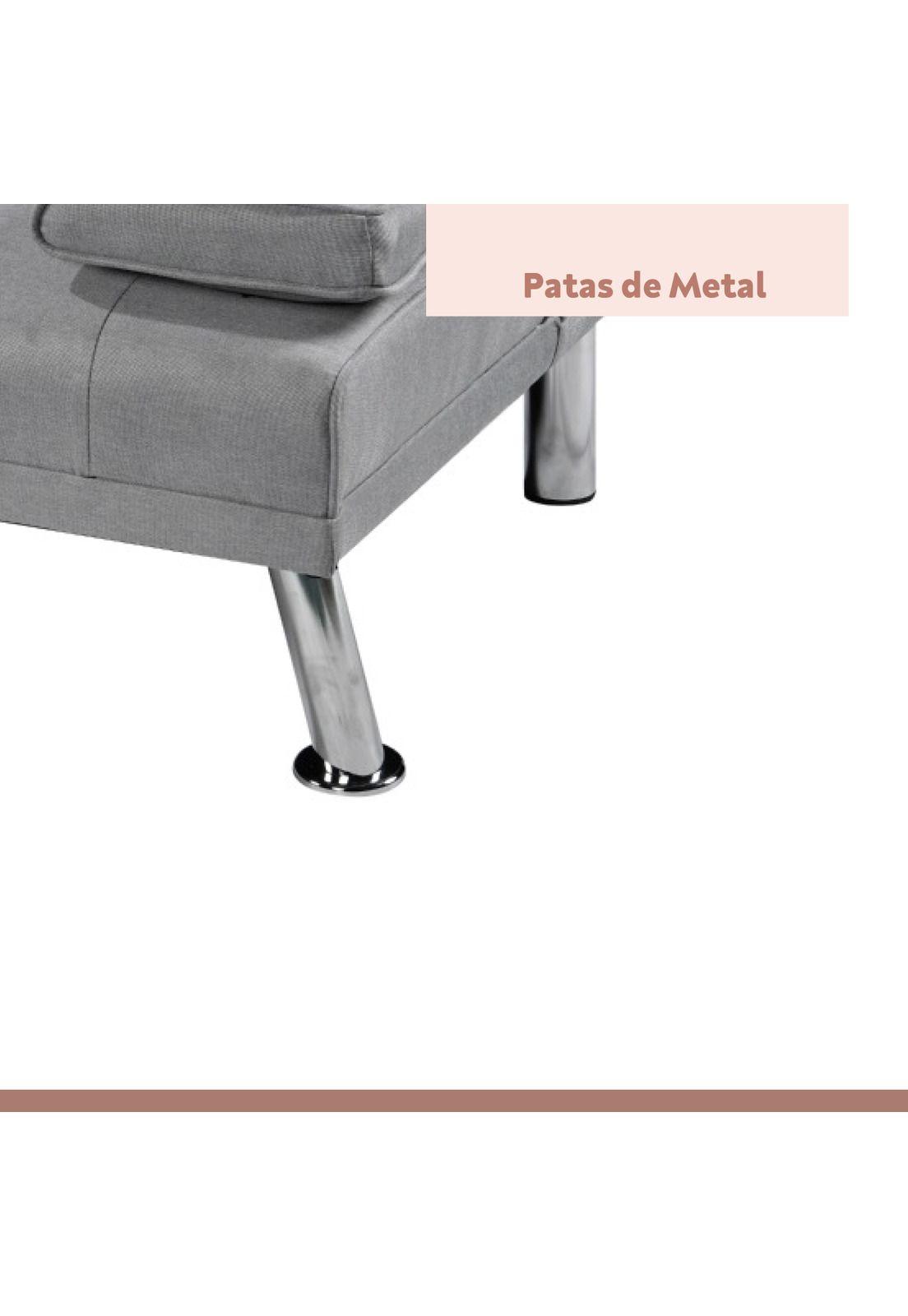 Sofá Cama Apoyabrazos - Lino Gris-6