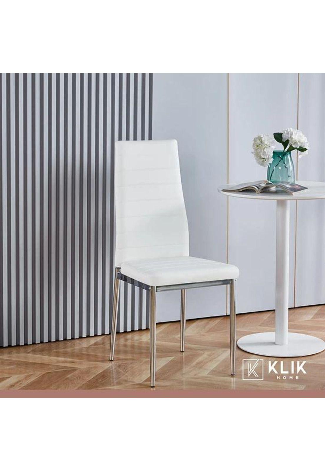 Comedor Mesa de Vidrio Rectangular 140x90cm + 6 Sillas Dining Liana Acolchadas - Blancas-7