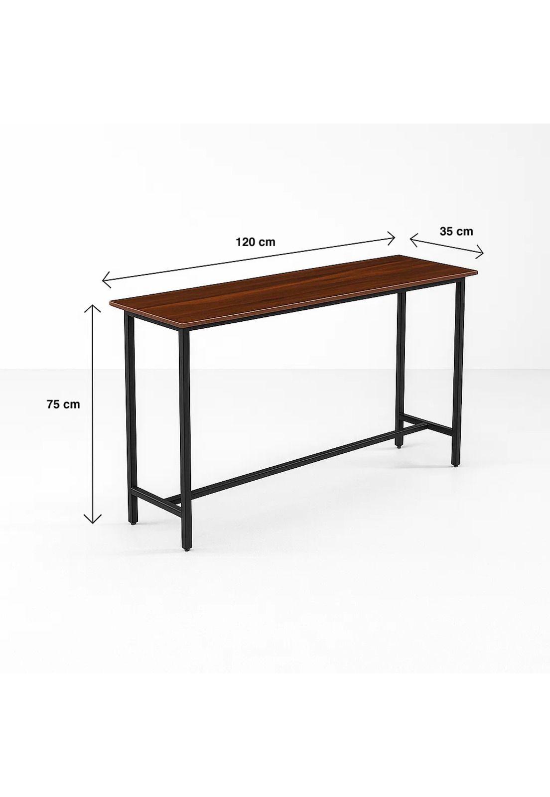 Mesa de Arrimo o Bar Alta Rustik - Madera Oscura Walnut-3