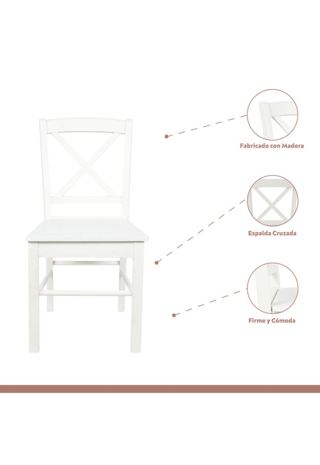 Pack de 2 Sillas de Madera Simply Blanca-2