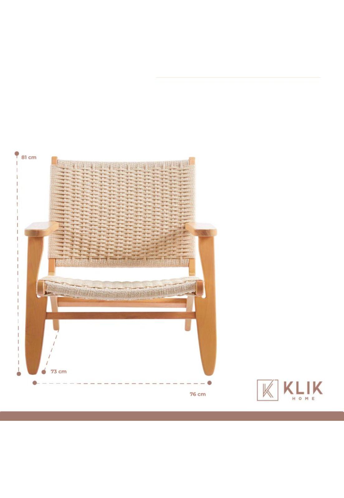 Butaca Sitial Danesa Wegner - Madera Hilo de Cuerda-3