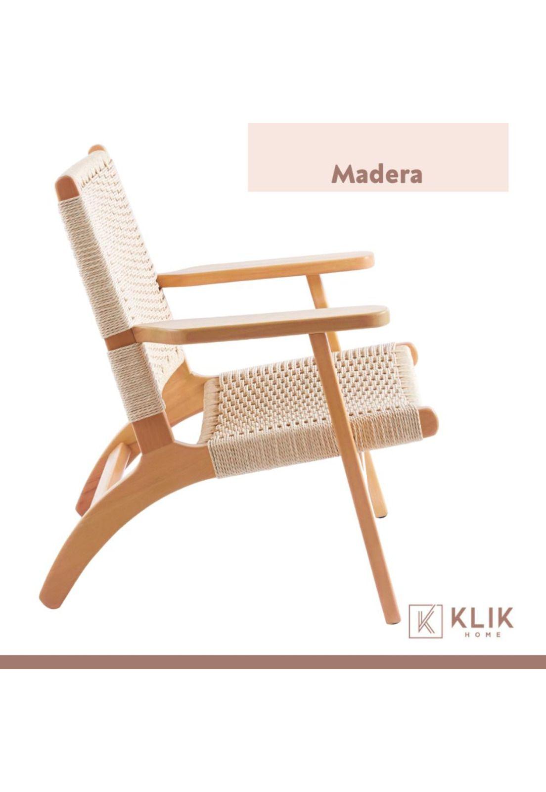 Butaca Sitial Danesa Wegner - Madera Hilo de Cuerda-5