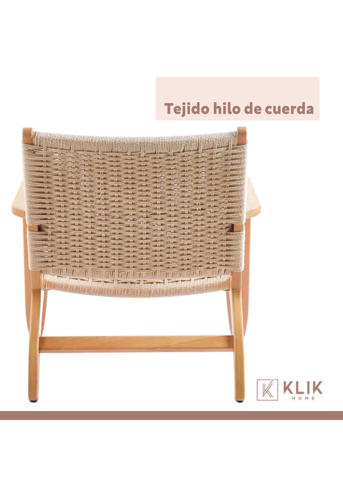Butaca Sitial Danesa Wegner - Madera Hilo de Cuerda-6
