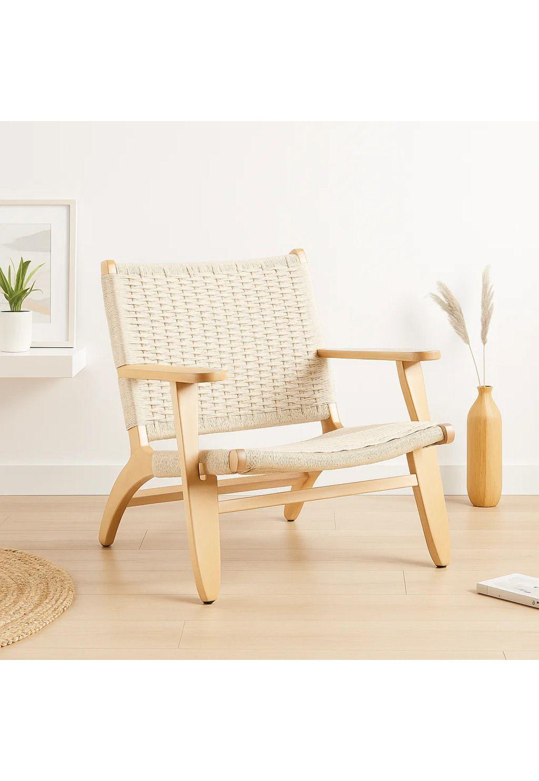 Butaca Sitial Danesa Wegner - Madera Hilo de Cuerda-1