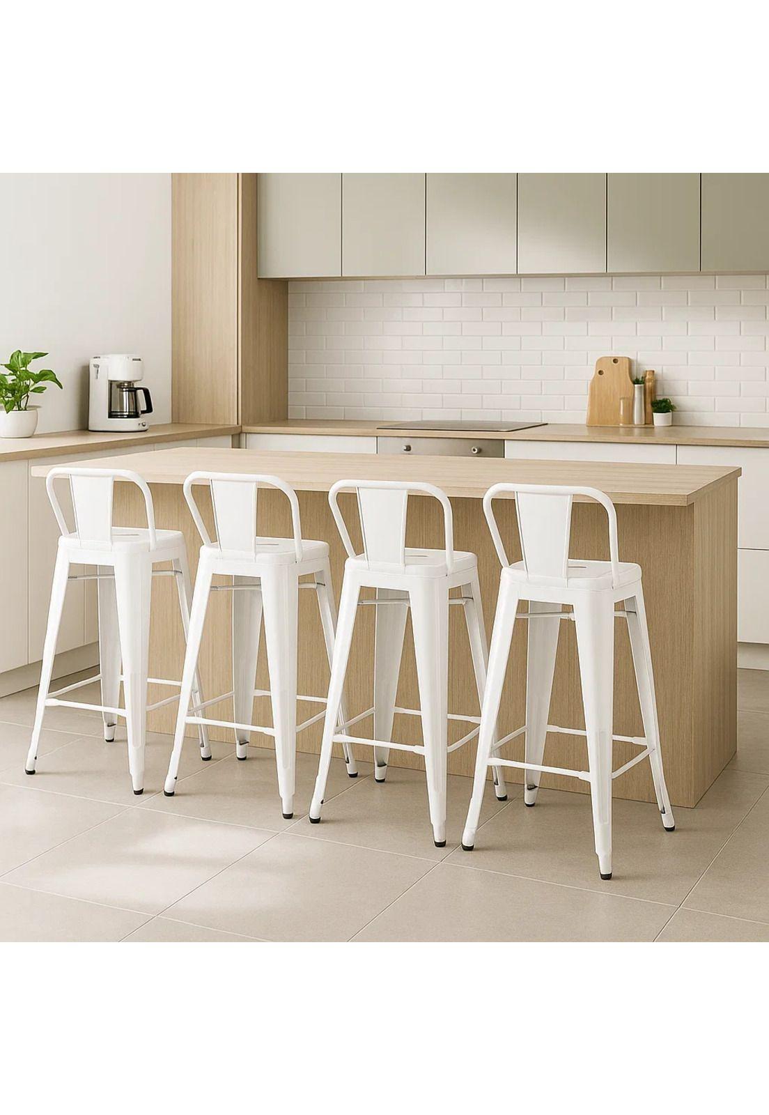 Pack de 4 Taburetes Tolix de acero - Blancos-2