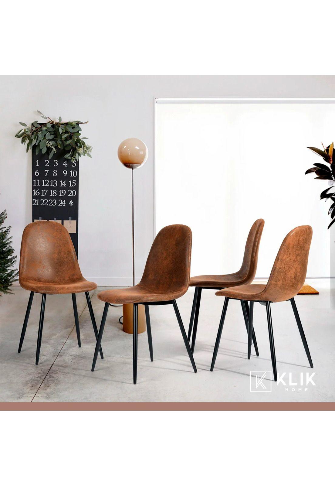 Silla Spoon Ecocuero vintage café oscuro-7