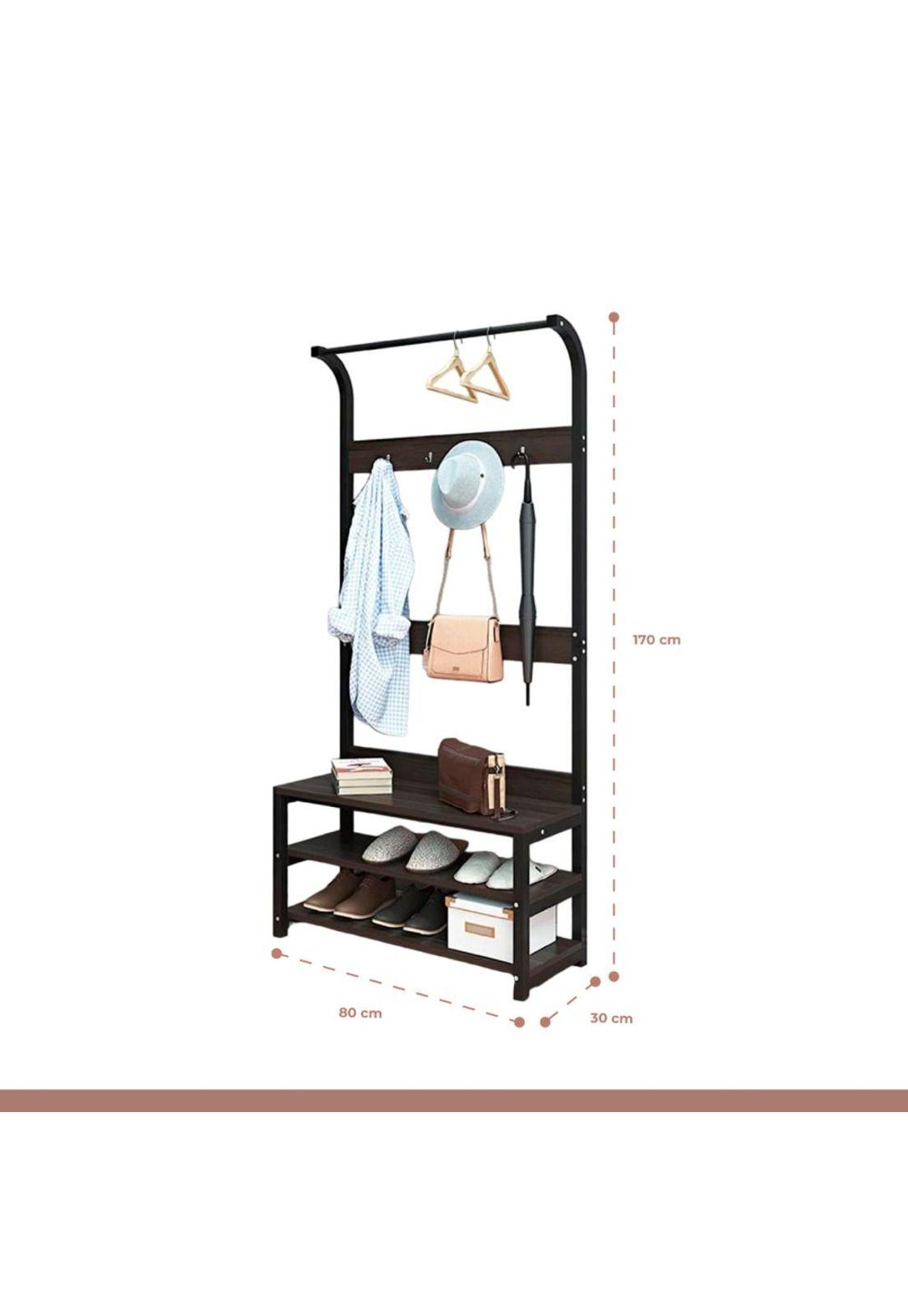 Mueble Organizador Perchero Colgador y Zapatero-3