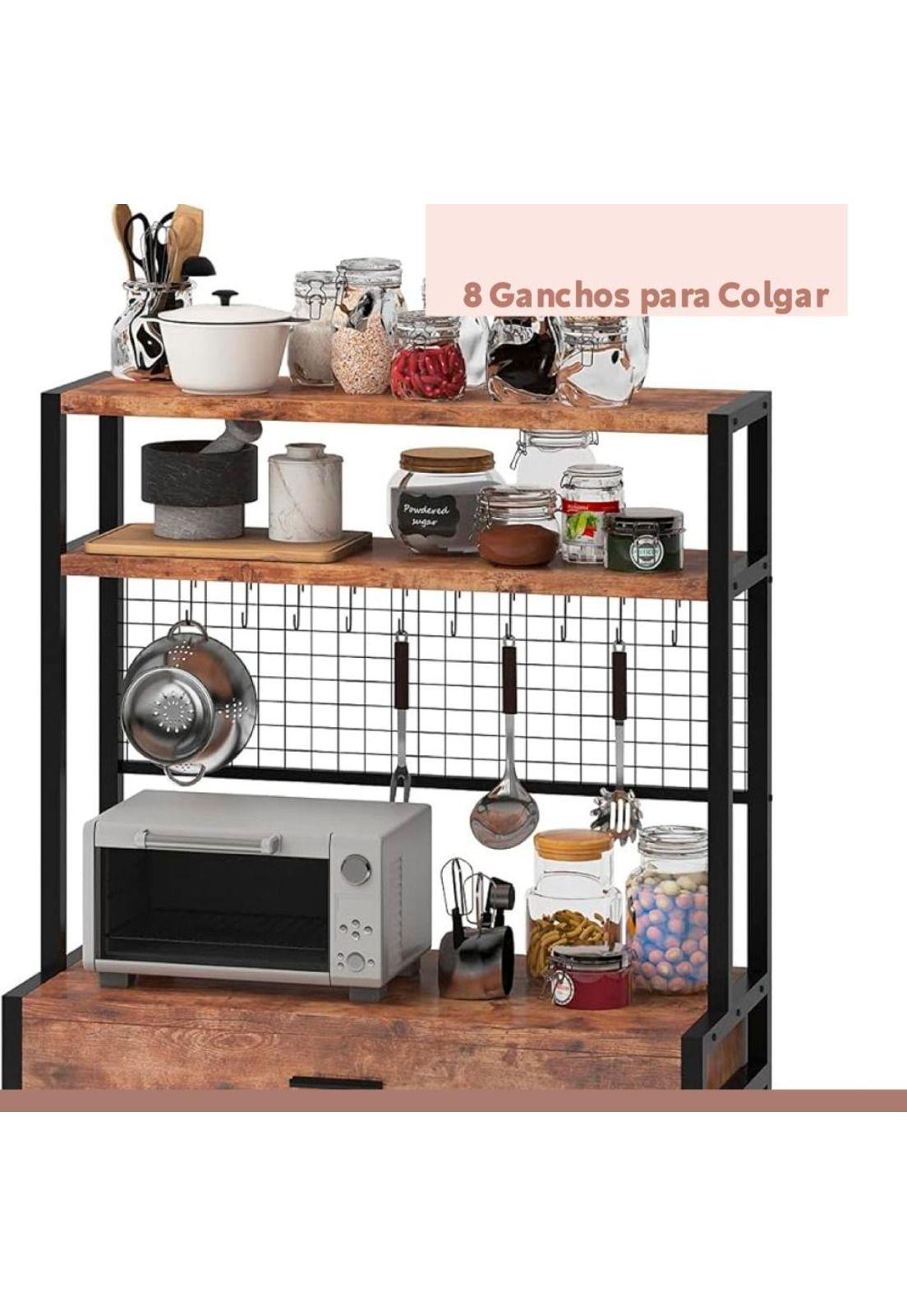 Rack organizador alto con cajón para cocina-6