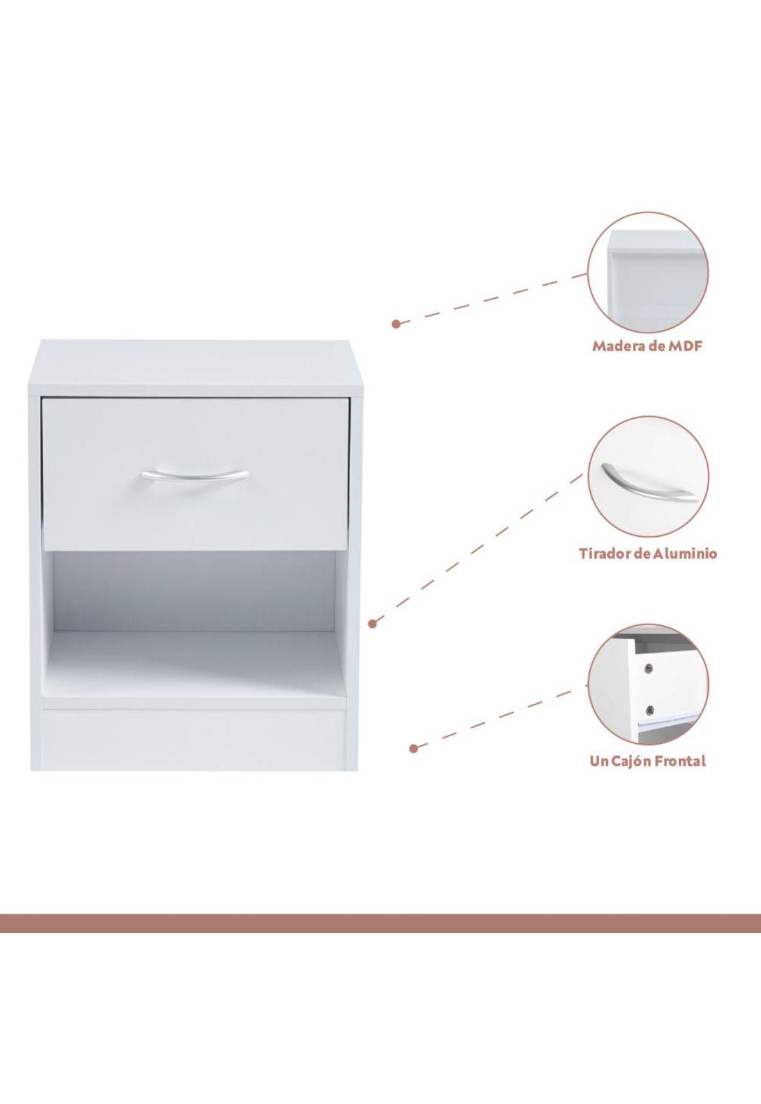 Pack de 2 Veladores Cajón y Espacio Almacenamiento Minimal B-2