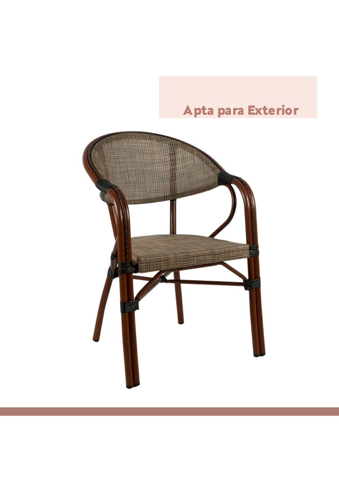 Pack de 4 Sillas Bistro Parisina Textileno con reposabrazos - Beige-4