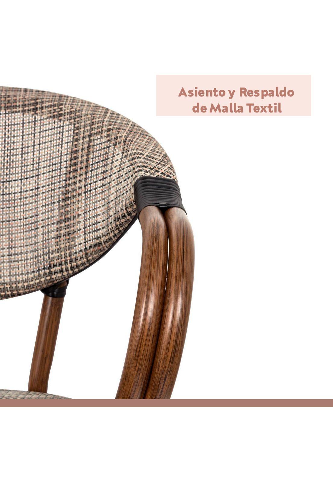 Pack de 4 Sillas Bistro Parisina Textileno con reposabrazos - Beige-5