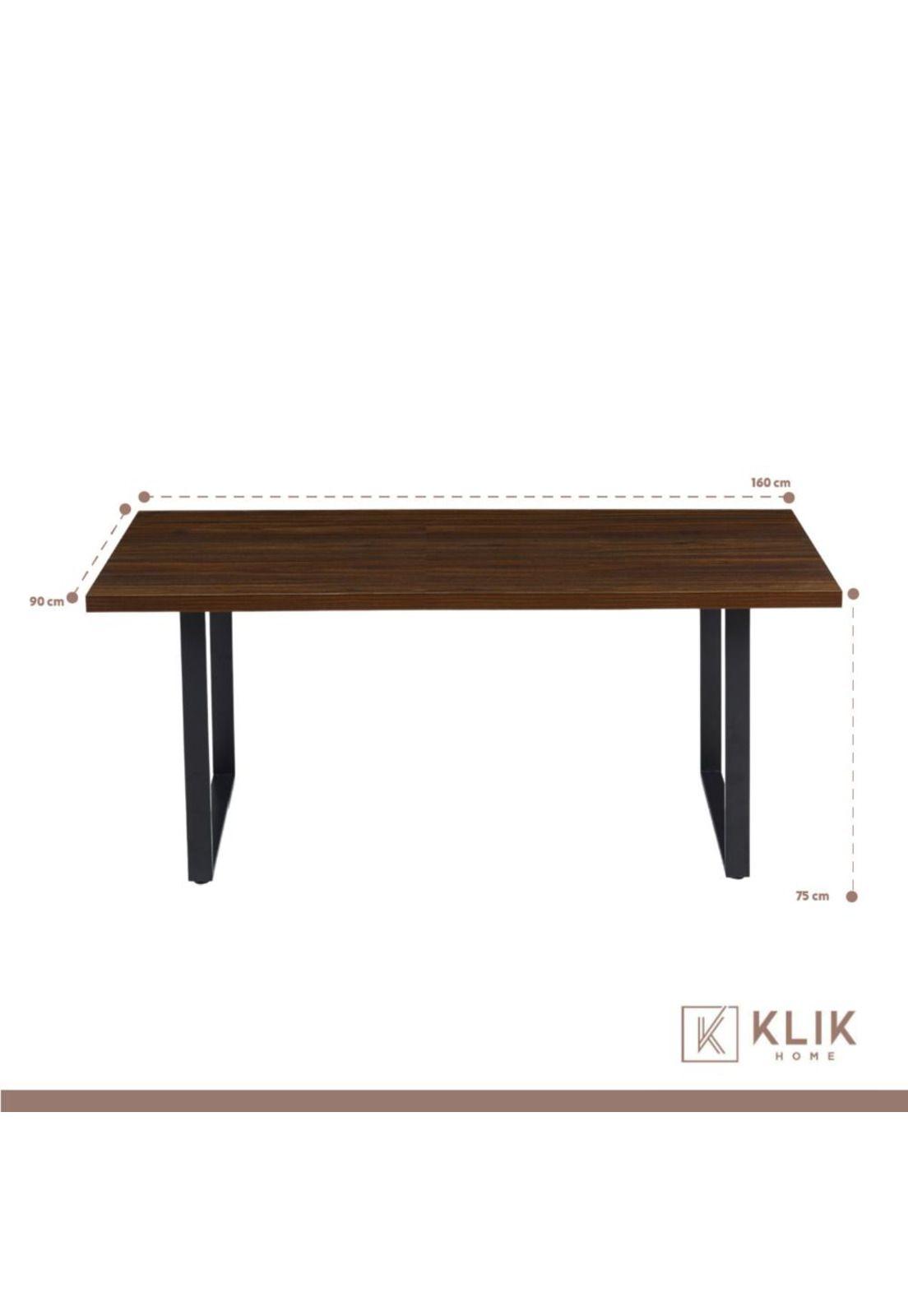 Comedor Industrial 160x90 Madera Oscura Walnut + 6 Sillas Tolix Negras-4