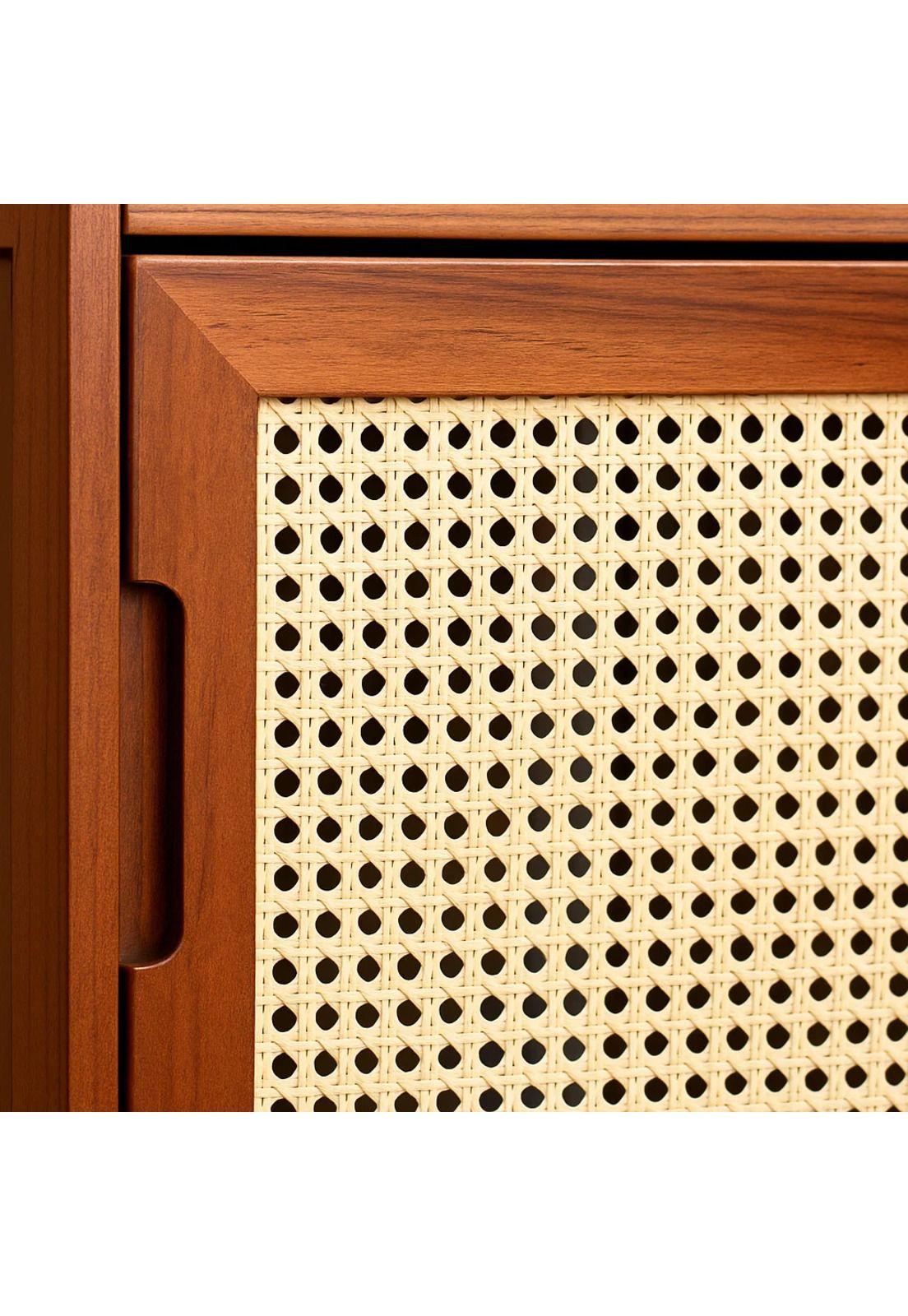 Vitrina EcoLuxe de Bambú y Ratán Sintético 4 Niveles-5