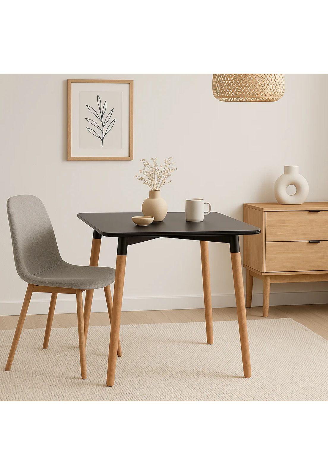 Mesa Cuadrada de Comedor Eames 80x80cm - Negra-2