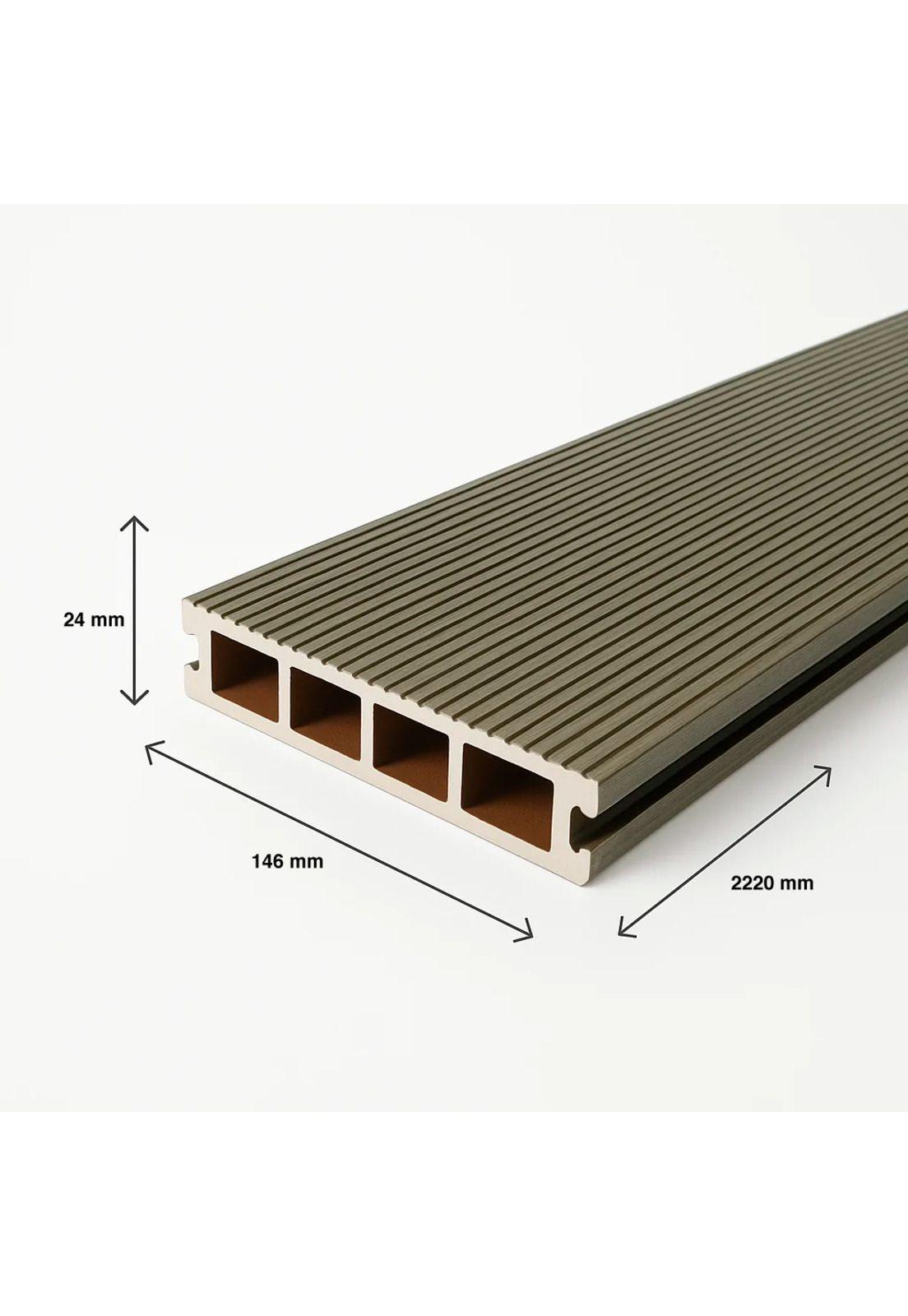 Pack de 5 deck exterior WPC madera clara-3