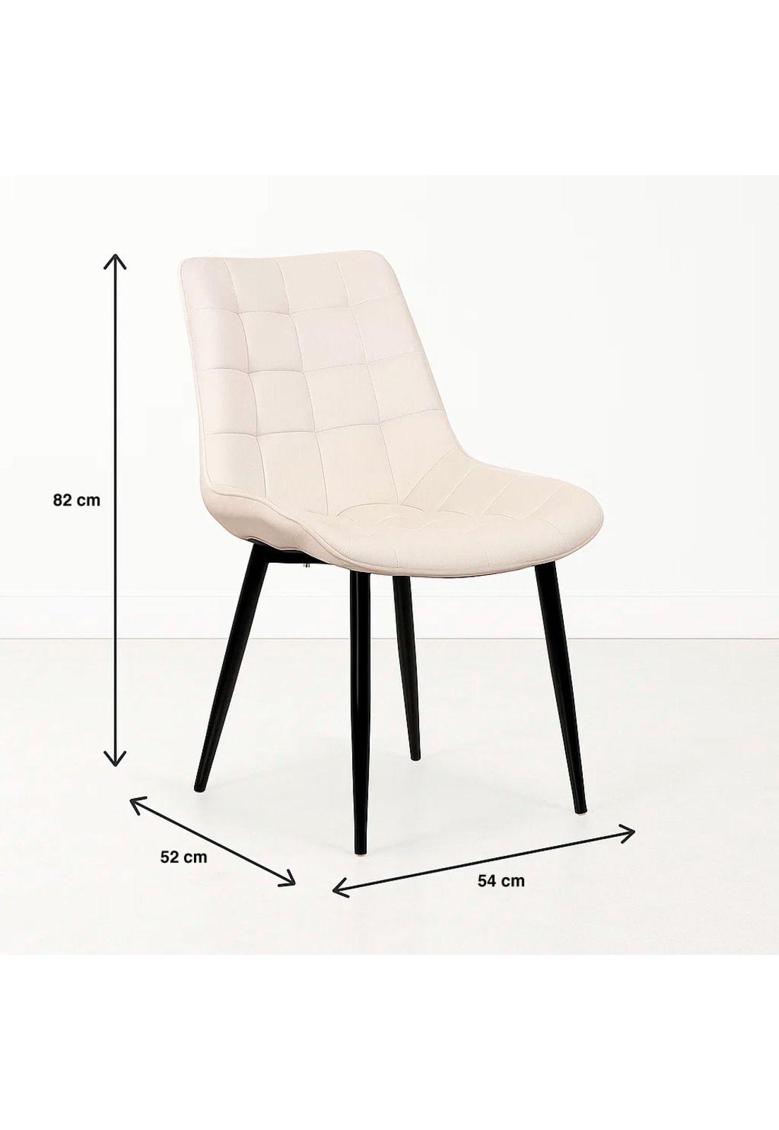 Pack de 2 Sillas de Comedor Macron Acolchada Terciopelo - Beige-3