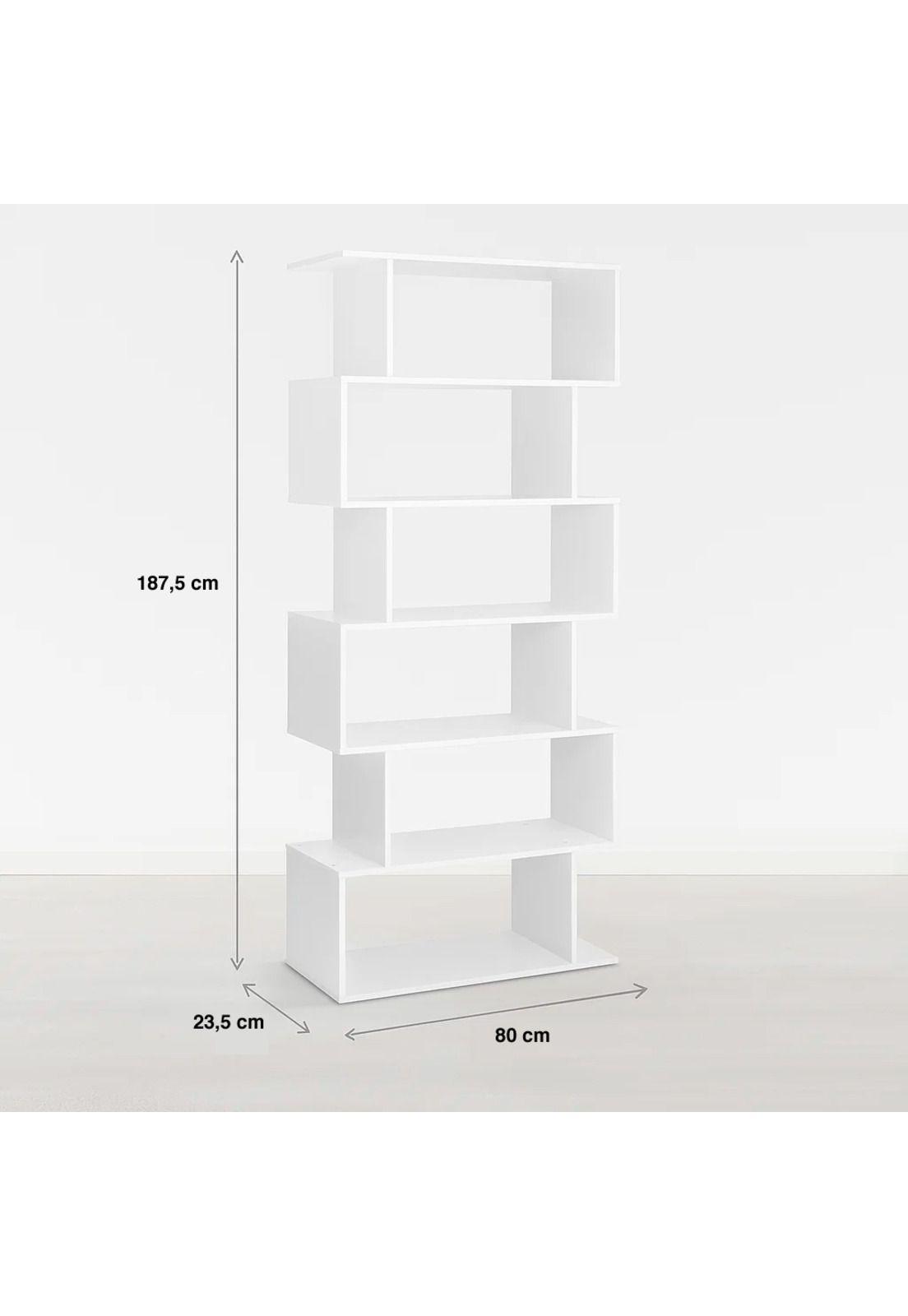 Estantería Moderna ZigZag de 6 Niveles - Blanco-3