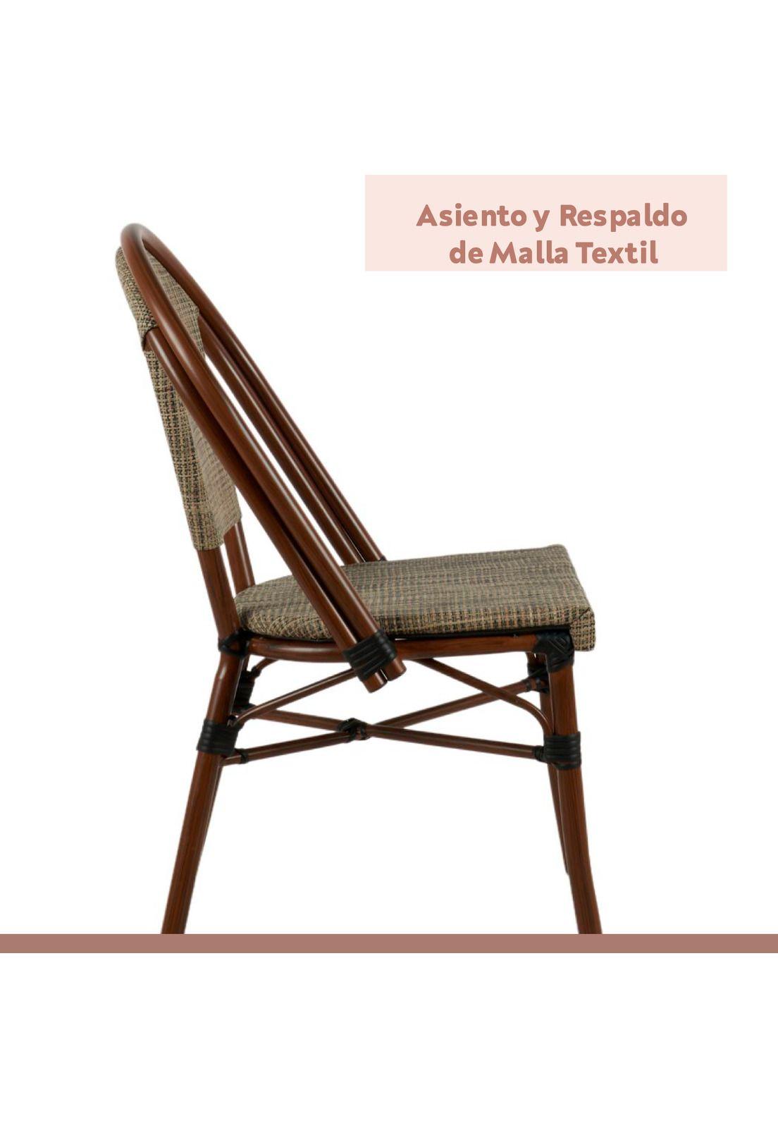 Pack de 4 Sillas Bistro Parisina Textileno - Beige-5