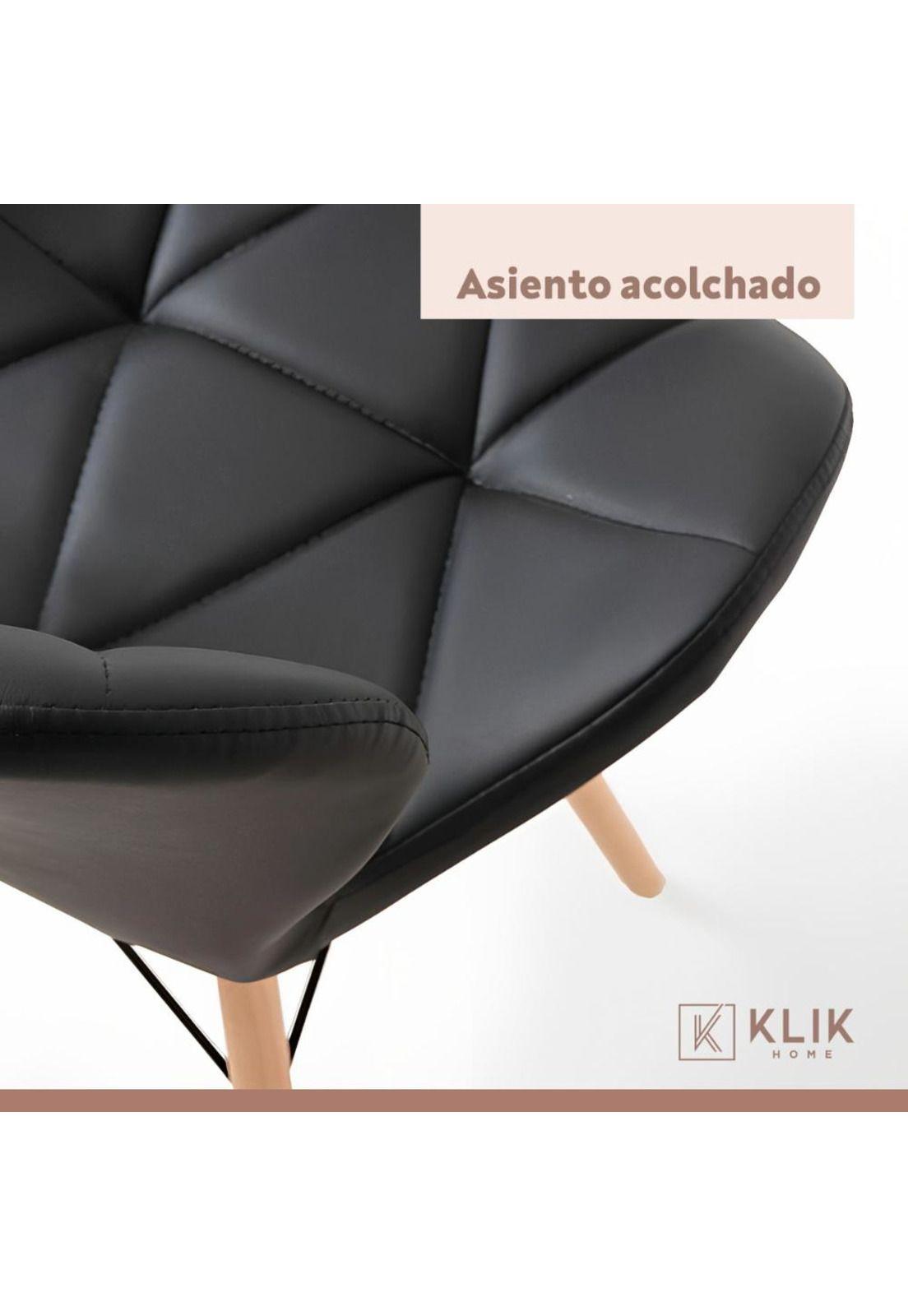 Pack de 4 Sillas Radar Acolchadas Ecocuero Negras-6