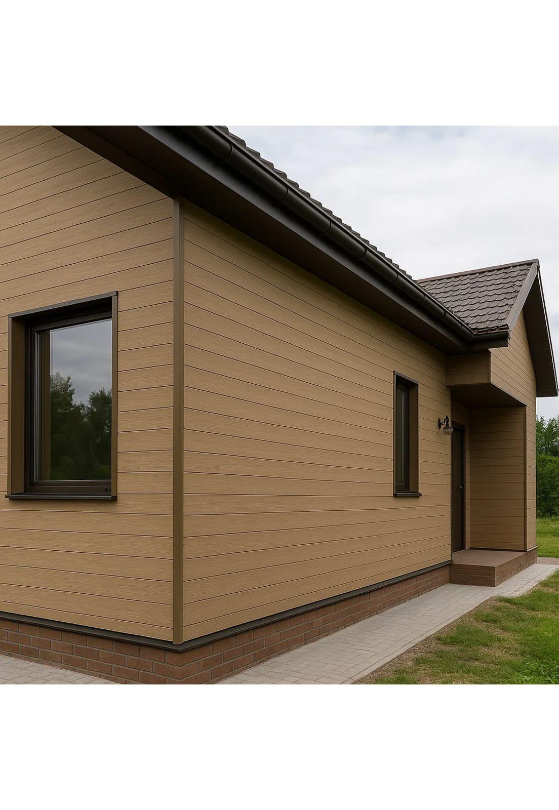 Pack de 5 Revestimientos Siding Plano WPC exterior Color Gris Oscuro-2