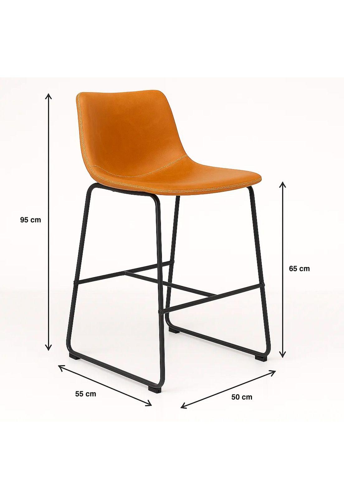 Pack de 4 Taburetes de Bar Burgos de Cuero y Metal Industrial-3