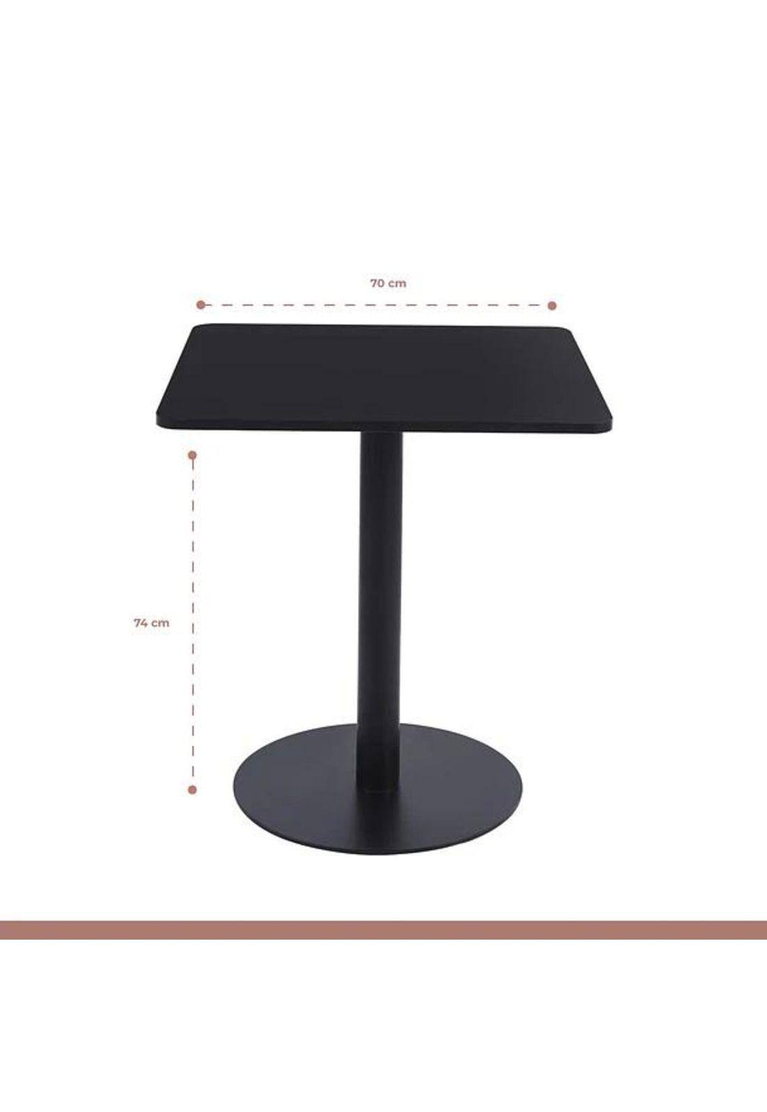 Mesa restaurant 70x70 Tubo Metal cubierta MDF + 4 Sillas Master Negras-4