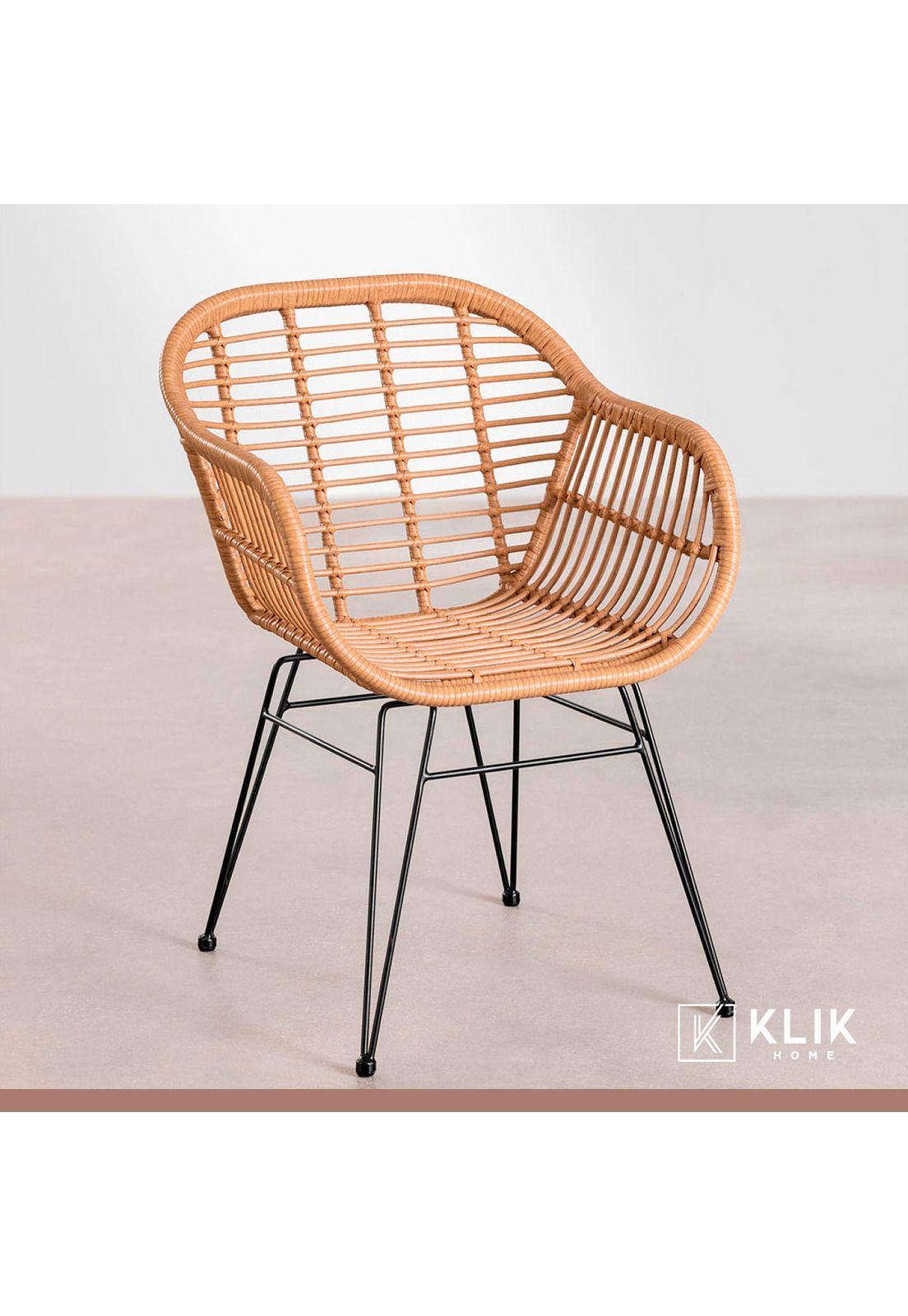 Butaca con Apoyabrazos de Terraza Rattan Grecia Color Madera-7