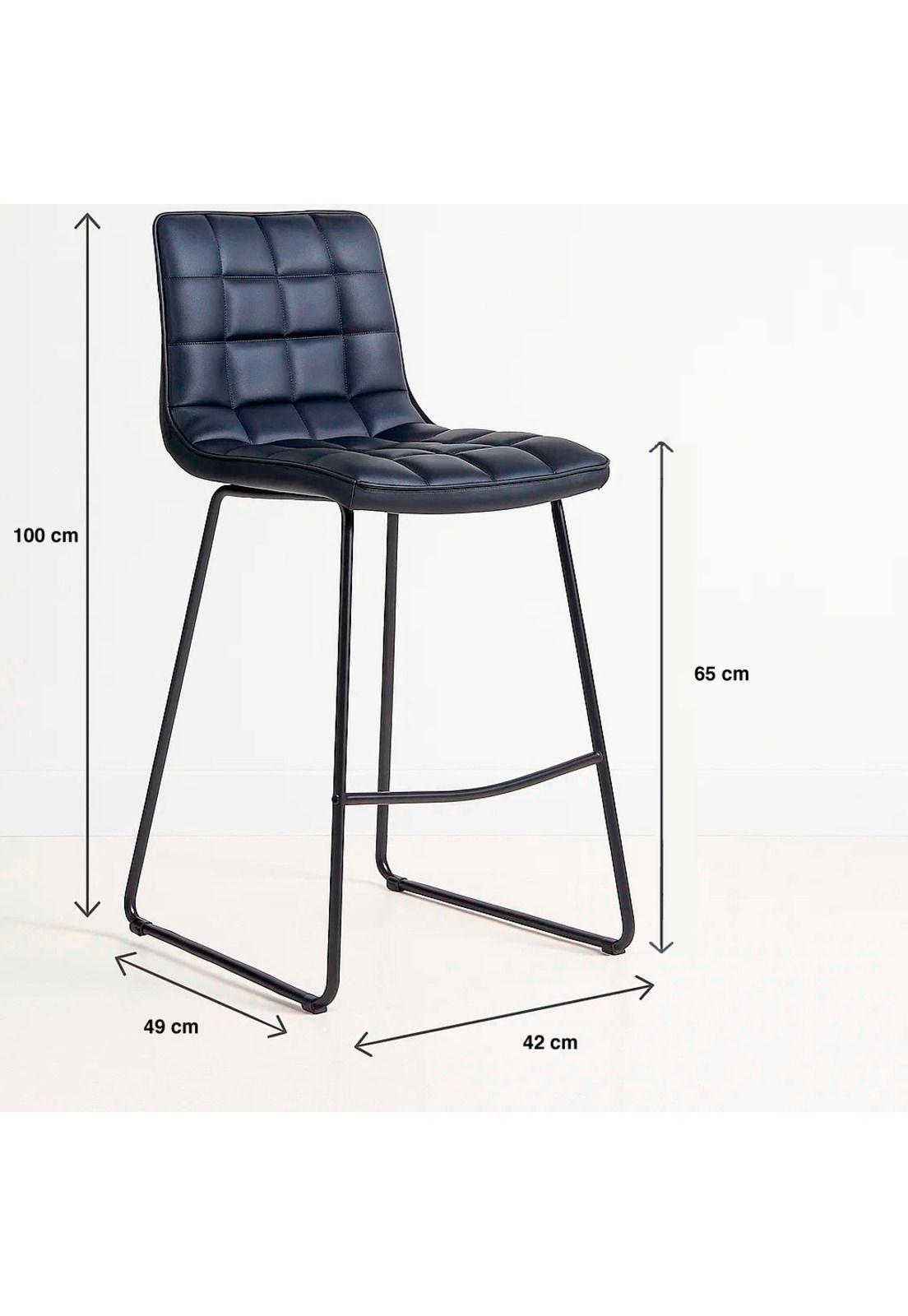 Taburete Milano Cuero Sintetico con Patas Metálicas Estilo Industrial-3